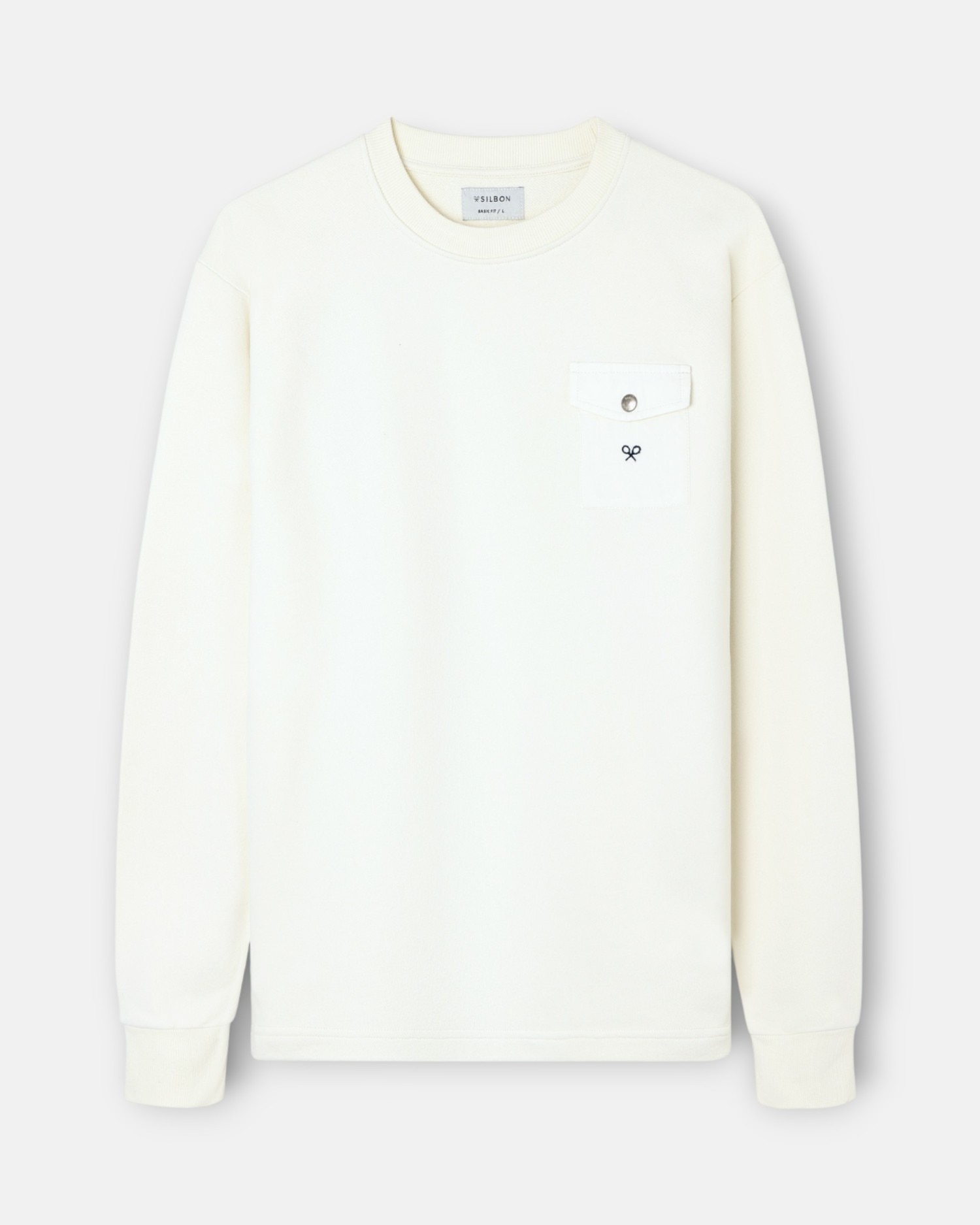 Sweatshirt sem Capuz com Bolso Cruise em Creme Creme-4