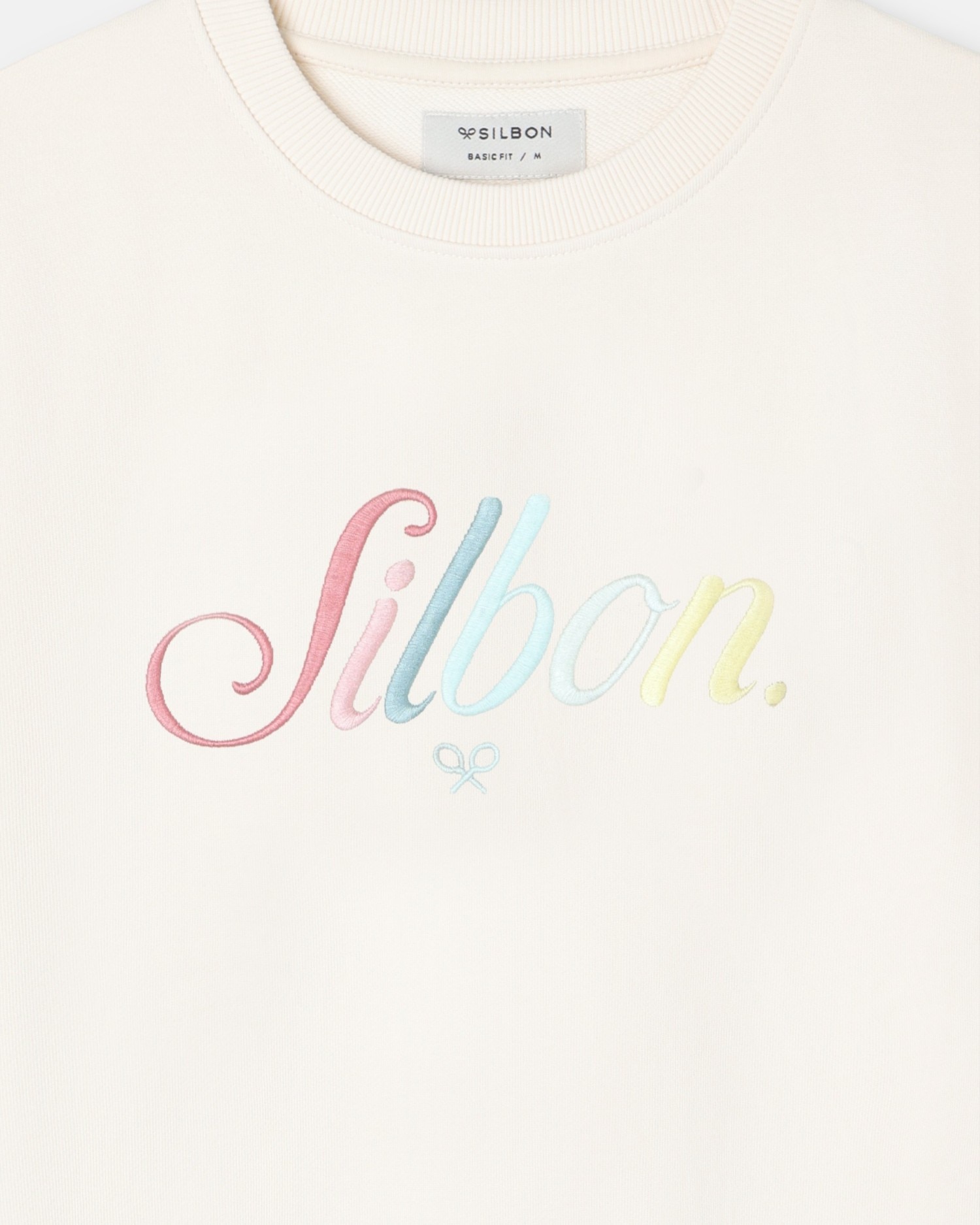 Sweat com Bordado Multicolor Creme-3