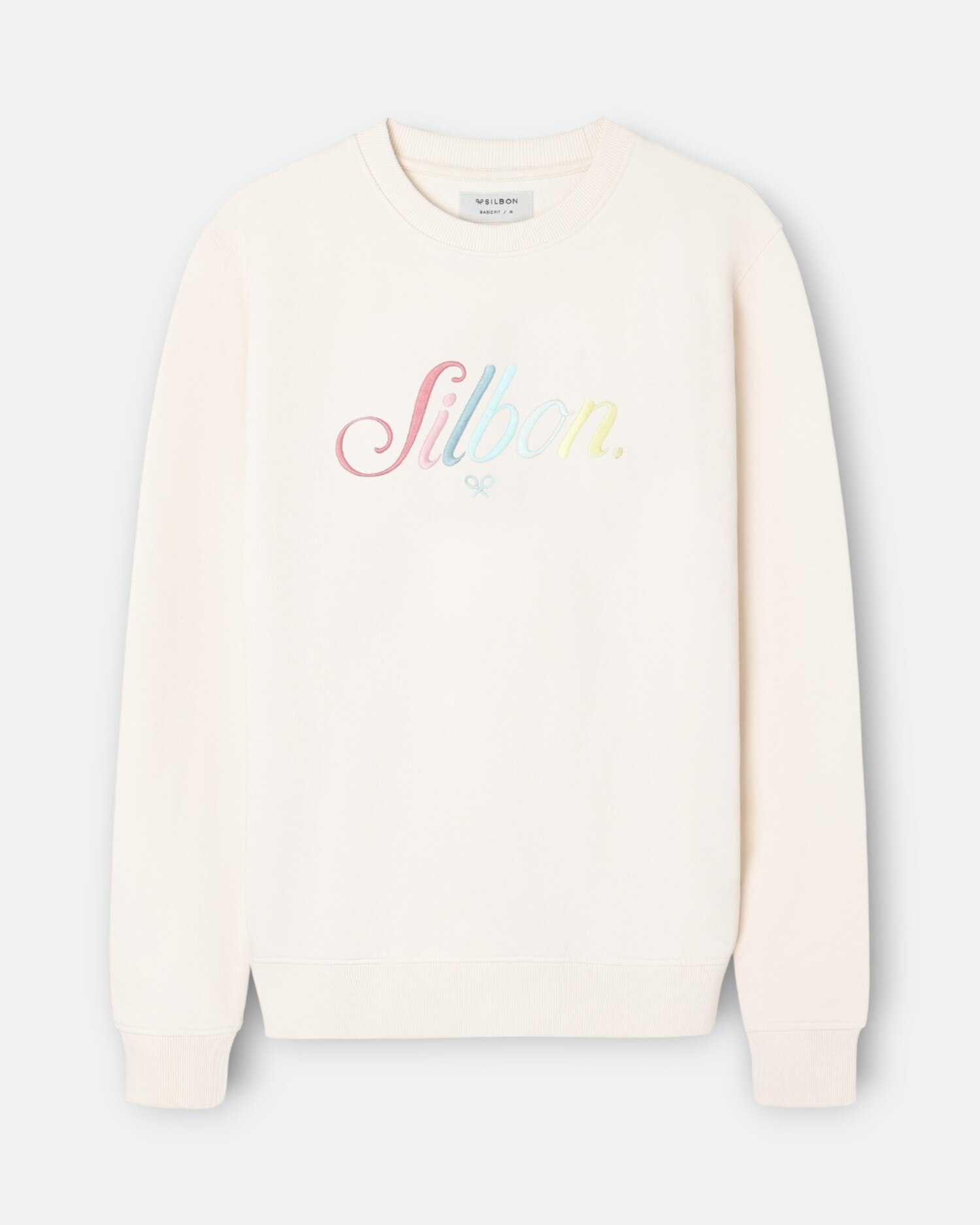 Sweat com Bordado Multicolor Creme-1