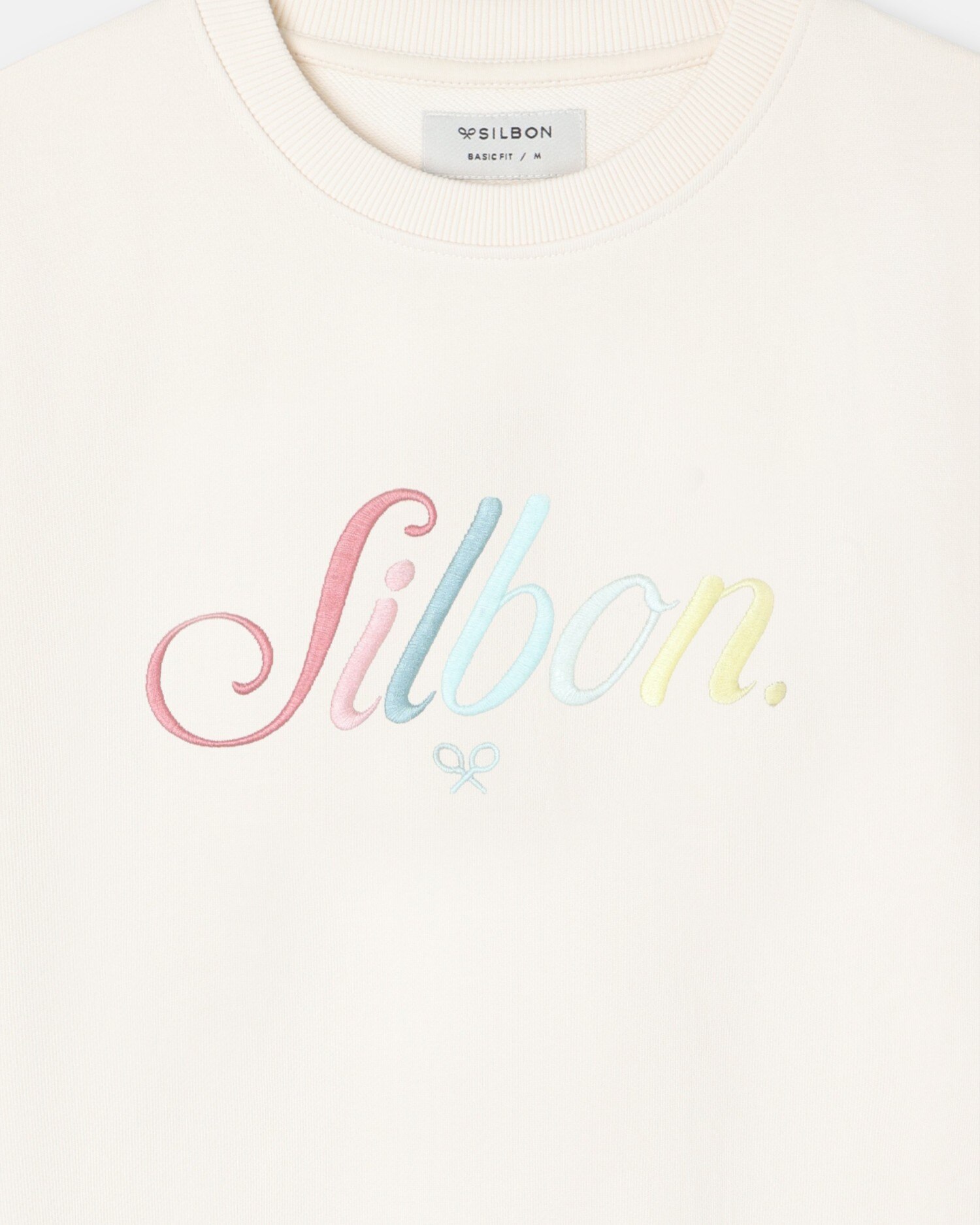 Sweat com Bordado Multicolor Creme-3