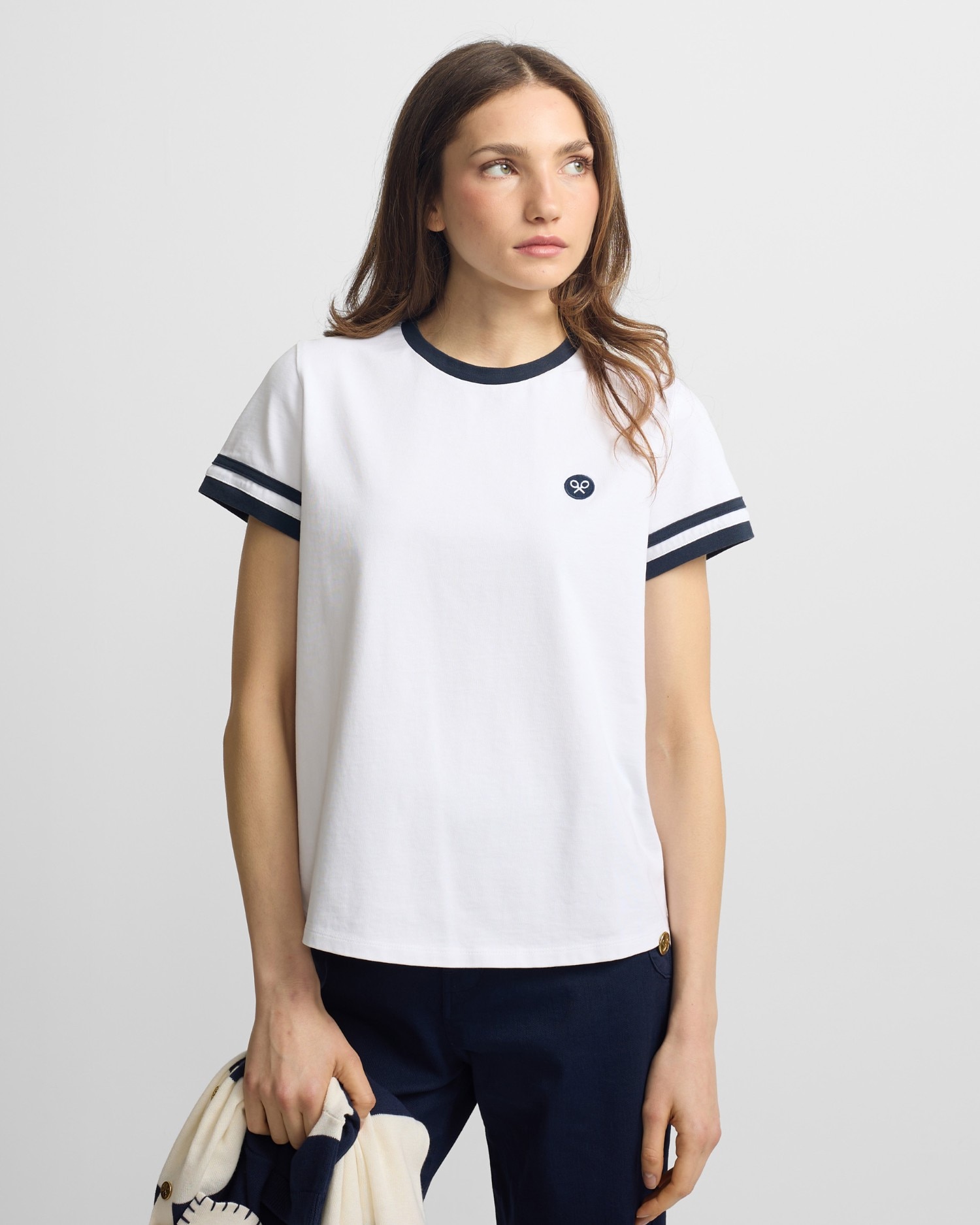 Imagem 0 de T-shirt com Patch de Escudo Silbon em Branco
