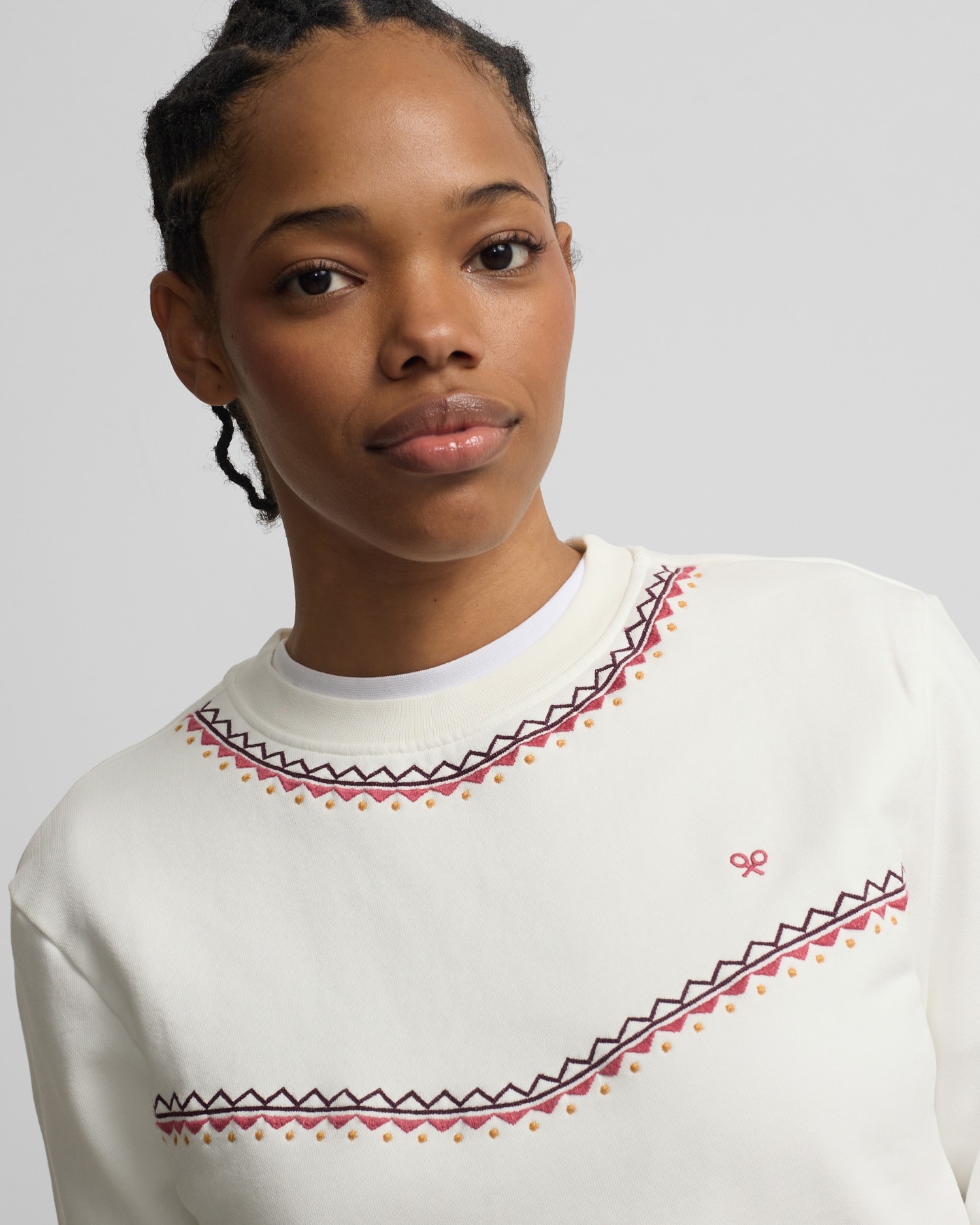 Sweatshirt com Bordado Silbon Cru-3
