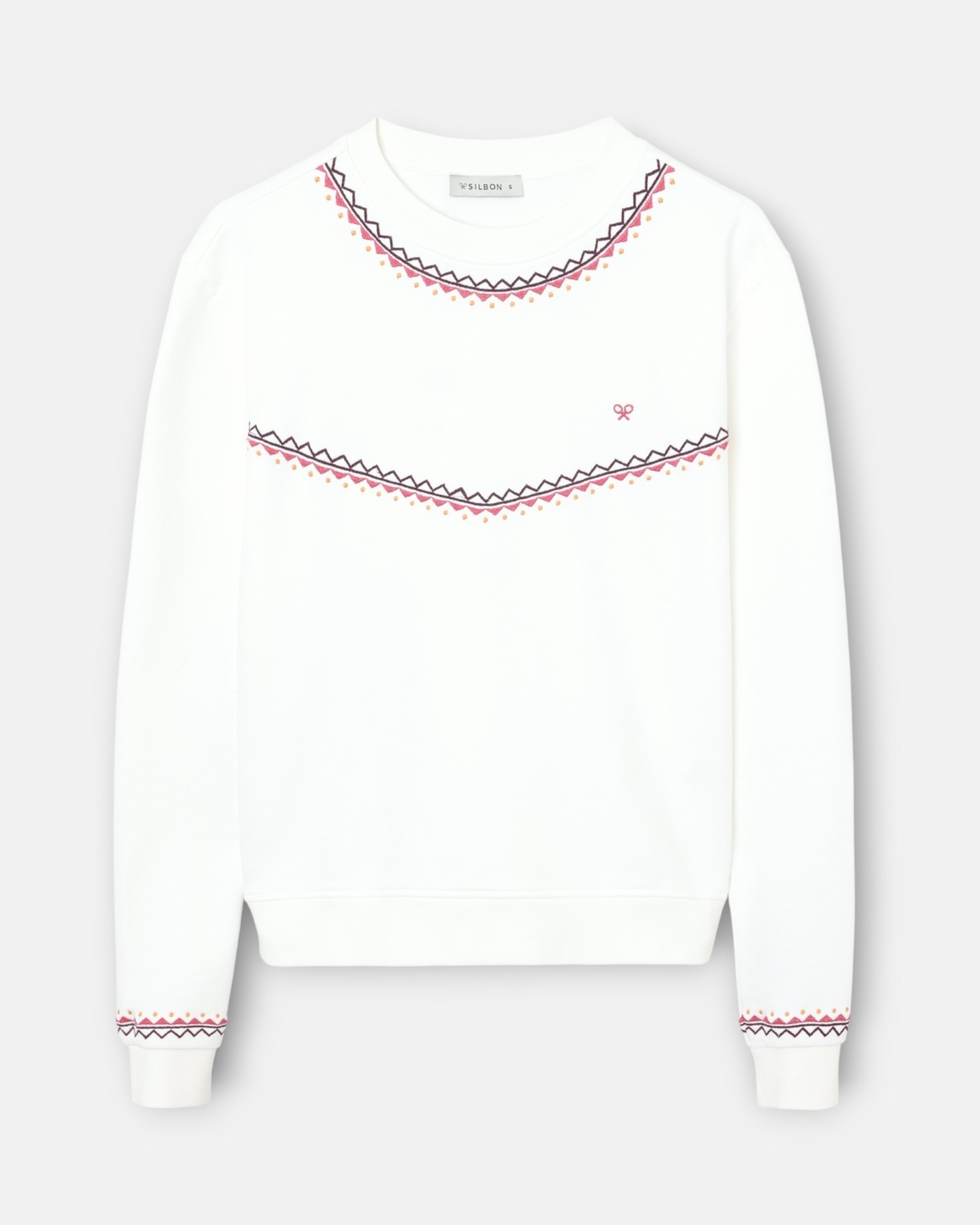 Sweatshirt com Bordado Silbon Cru-4