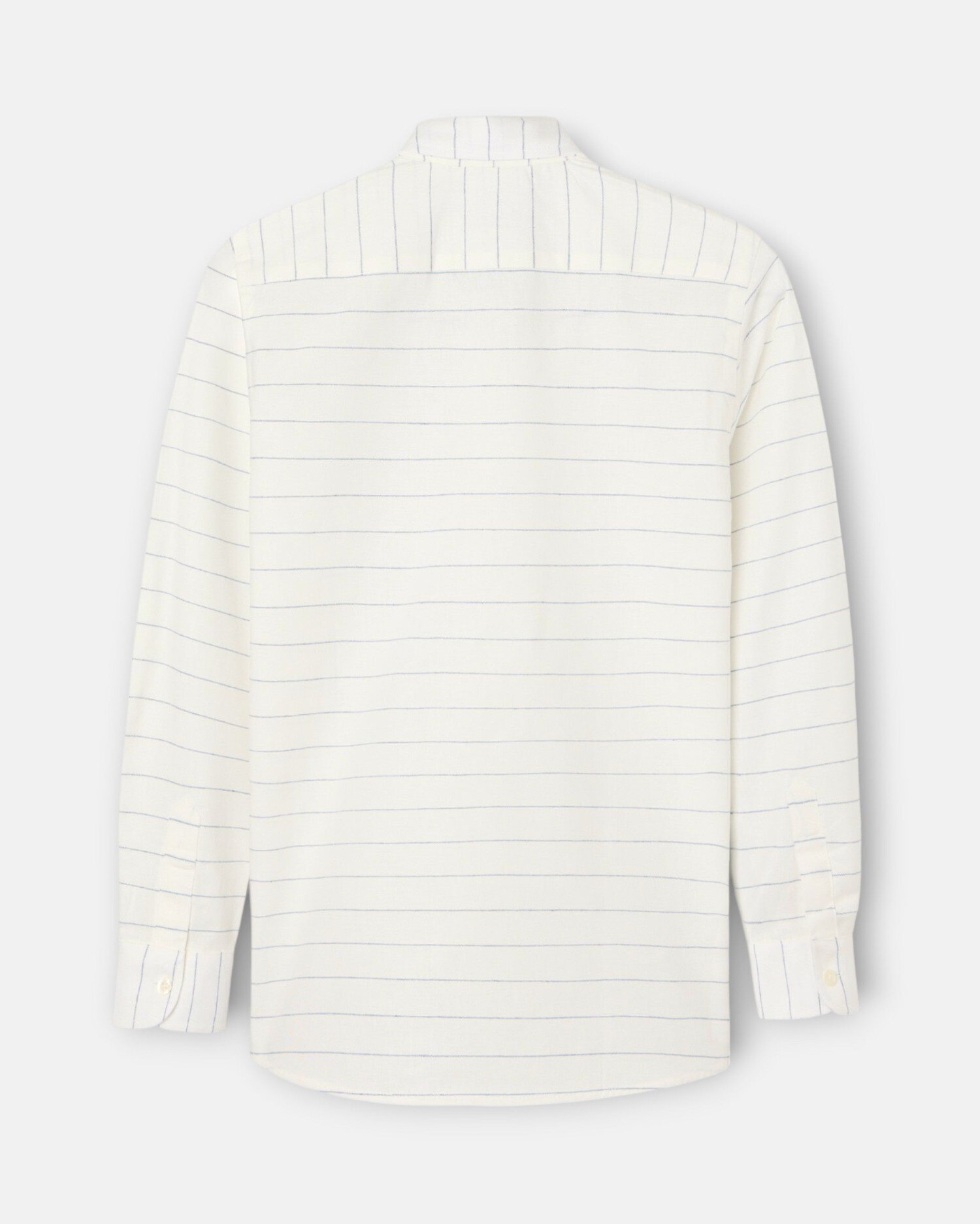 Camisa Infantil de Linho Às Riscas Finas em Azul Silbon Azul-5