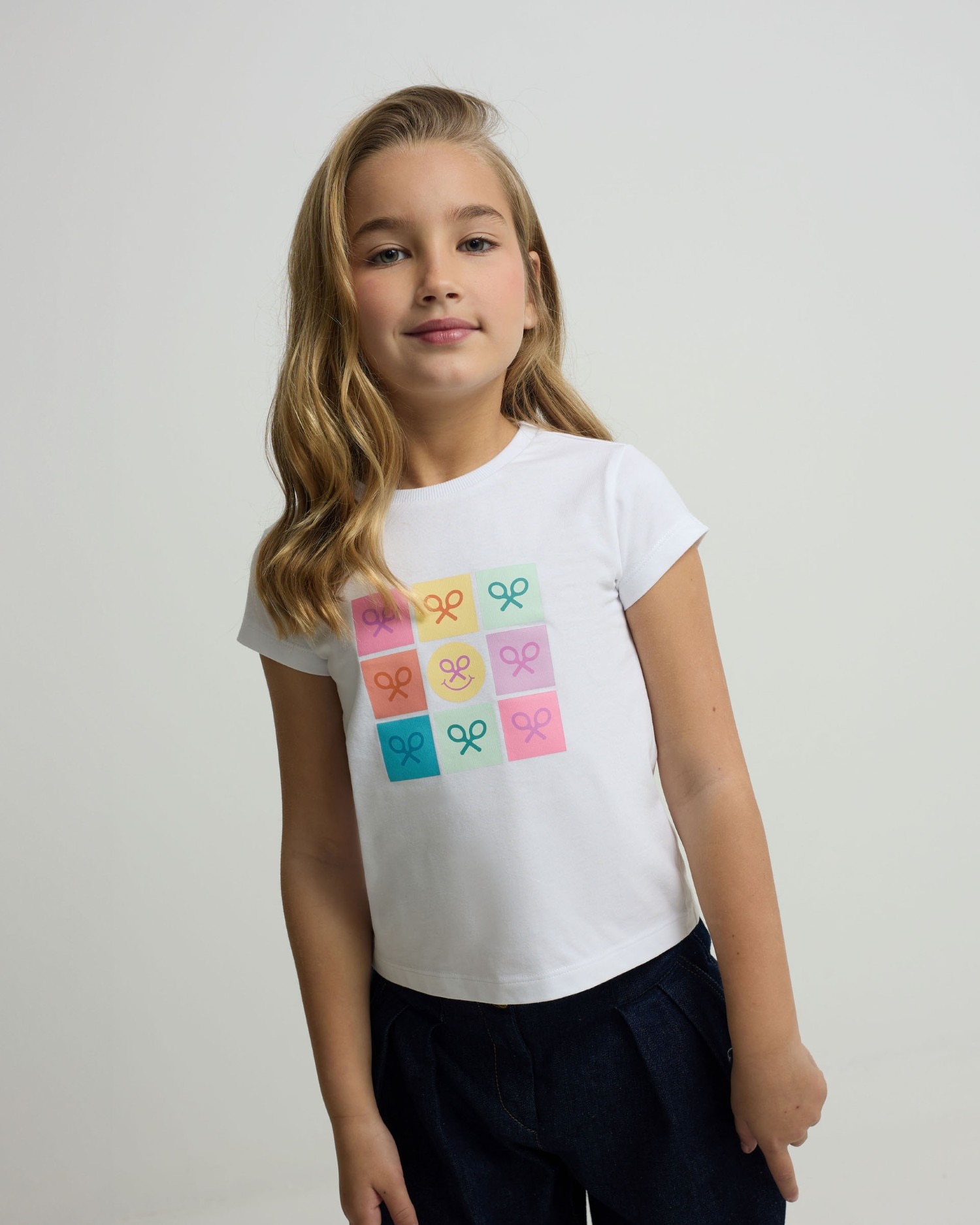 Imagem 0 de T-shirt Infantil Raquetes Smile Branca