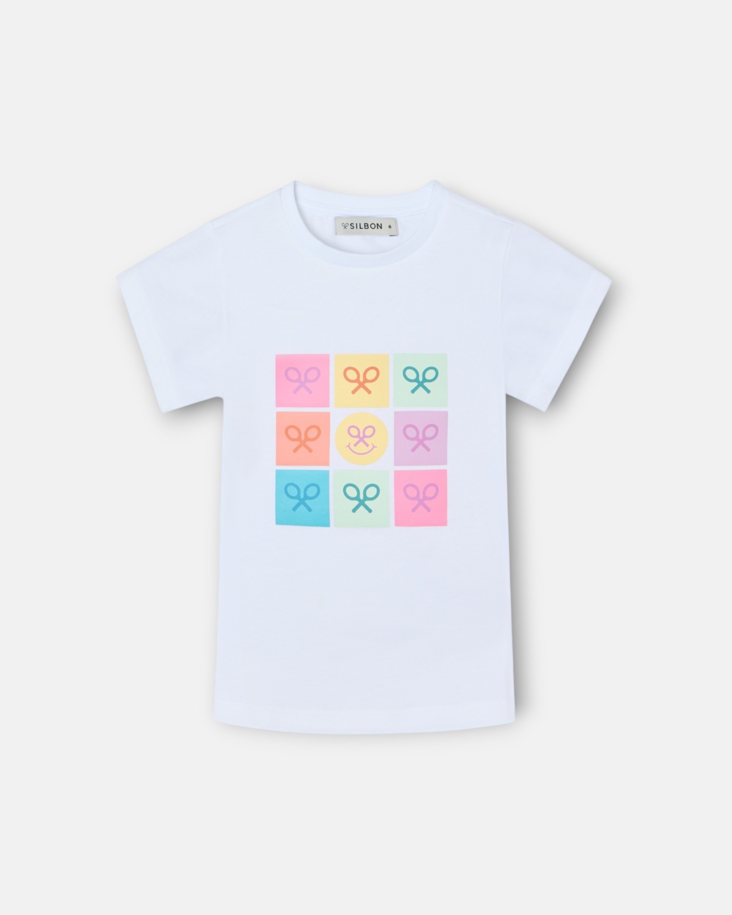 T-shirt Infantil Raquetes Smile Branca Silbon Branco-4