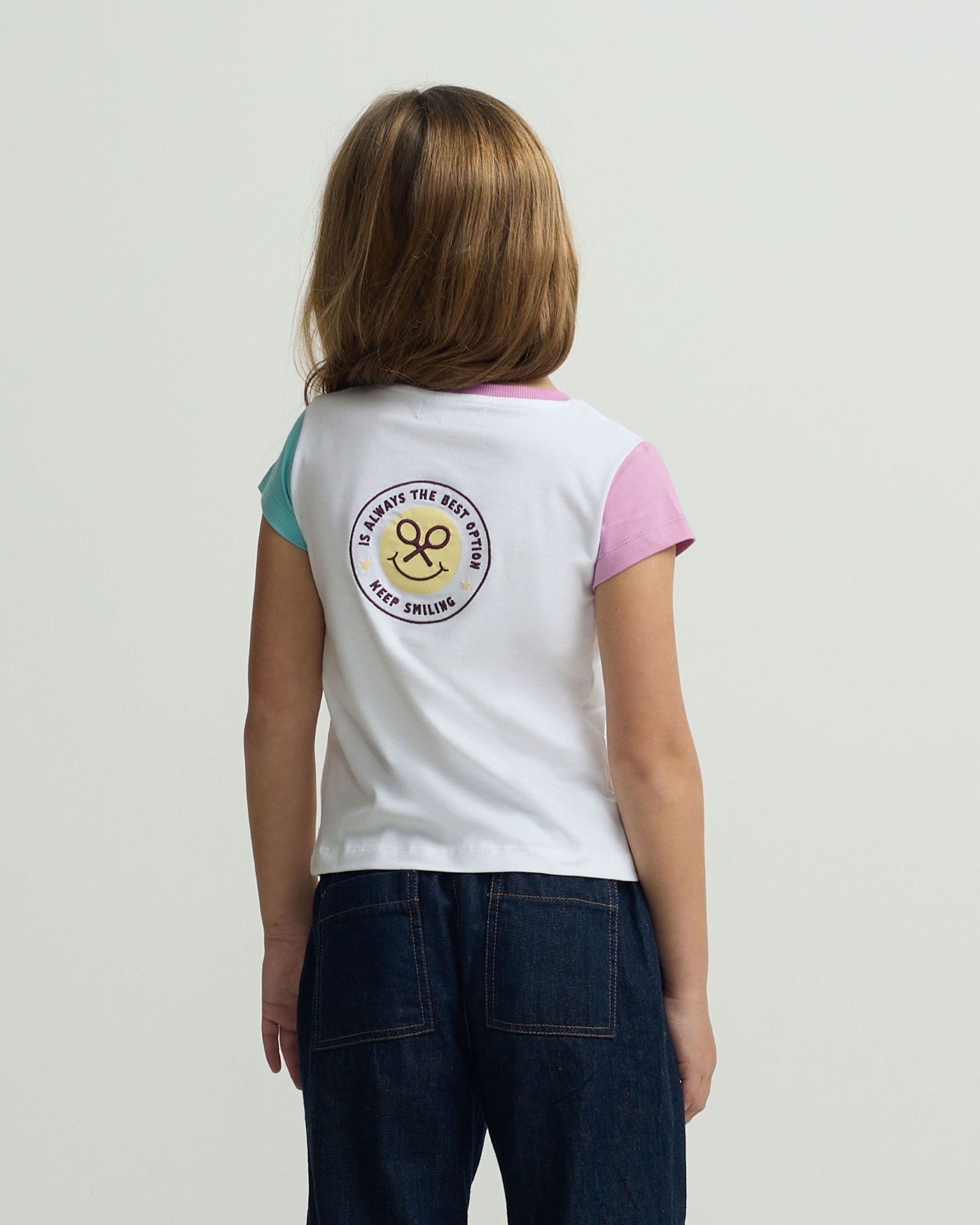 T-shirt Infantil de Manga Bicolor Branca Silbon Branco-2
