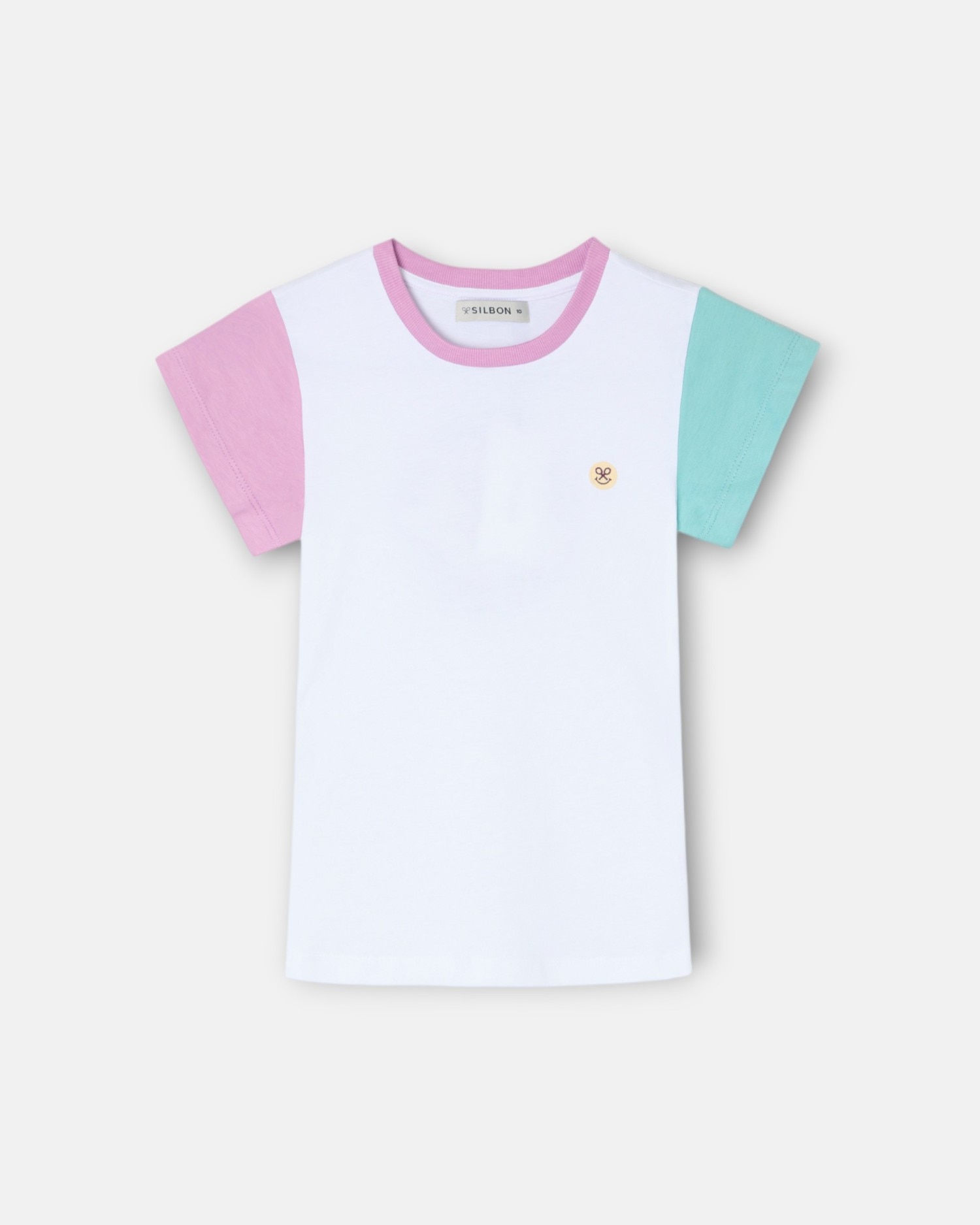 T-shirt Infantil de Manga Bicolor Branca Silbon Branco-3