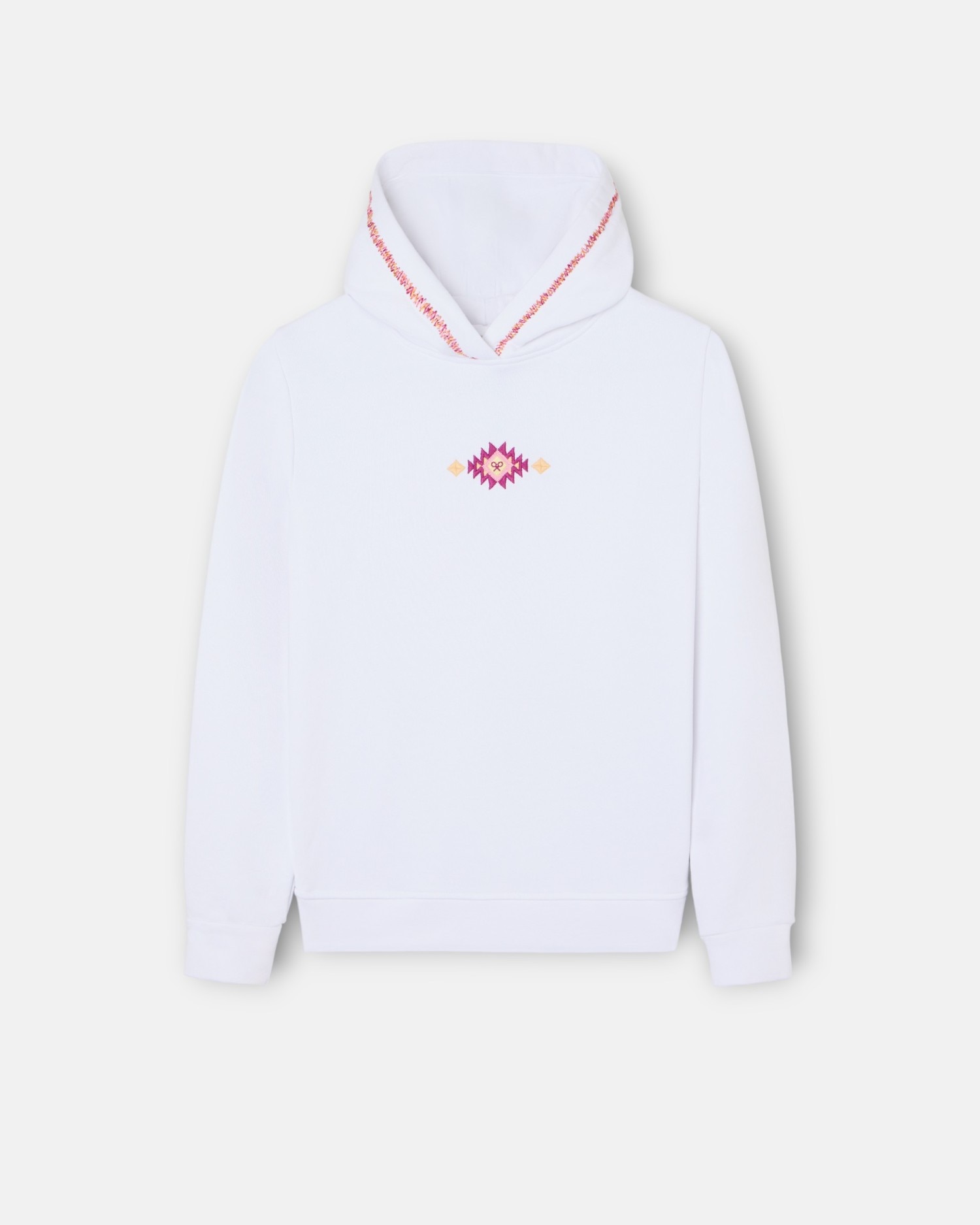 Sweatshirt Infantil com Capuz Raquete Étnica Branca Silbon Branco-1