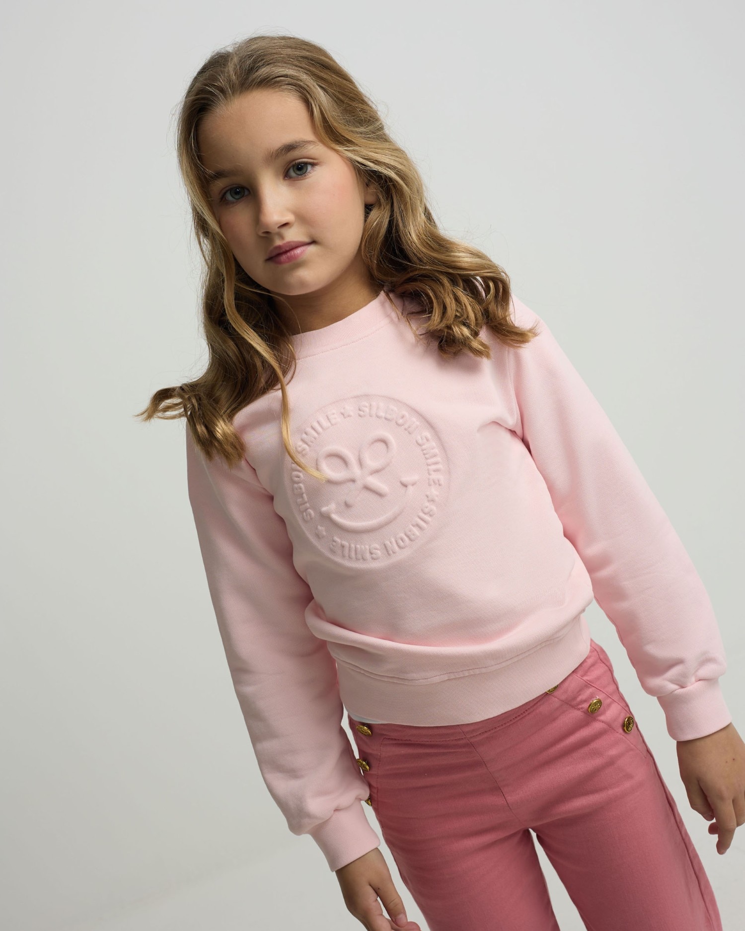 Sweat Infantil Smile Rosa Silbon Rosa-claro-1