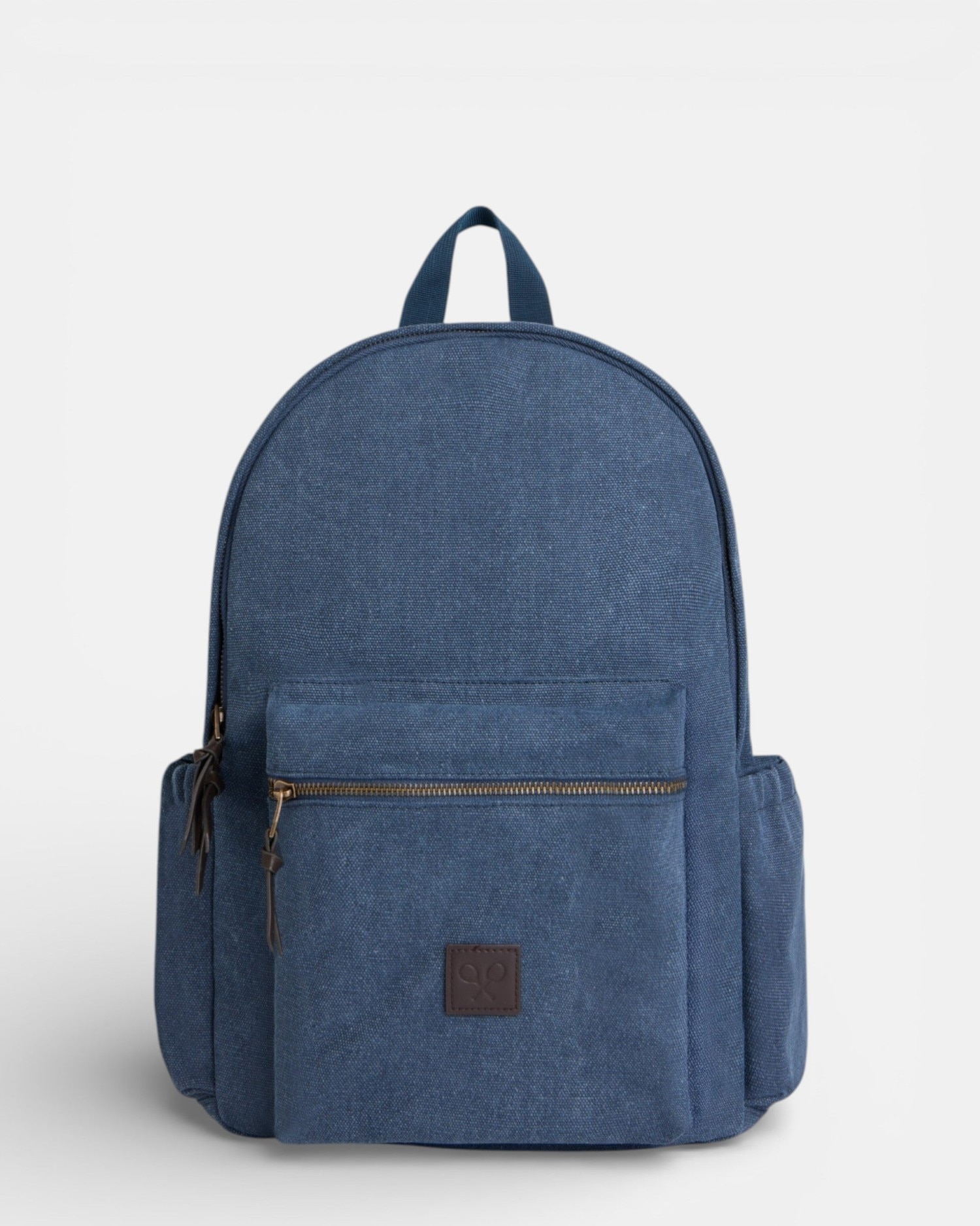 Imagem 0 de Mochila com Detalhe em Pele Azul-marinho