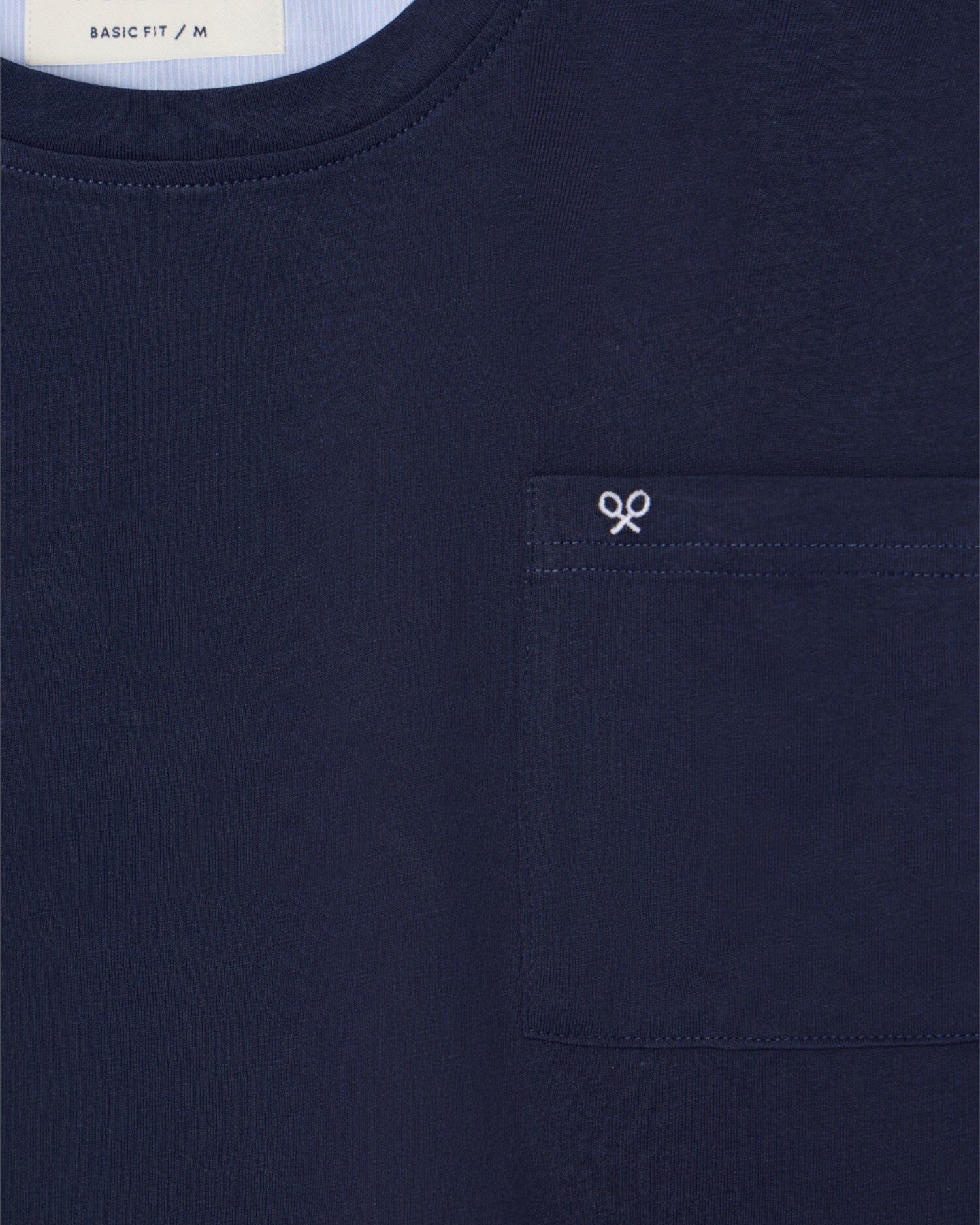 Pijama Curto com Bolso Às Riscas em Azul-marinho Azul-marinho-3