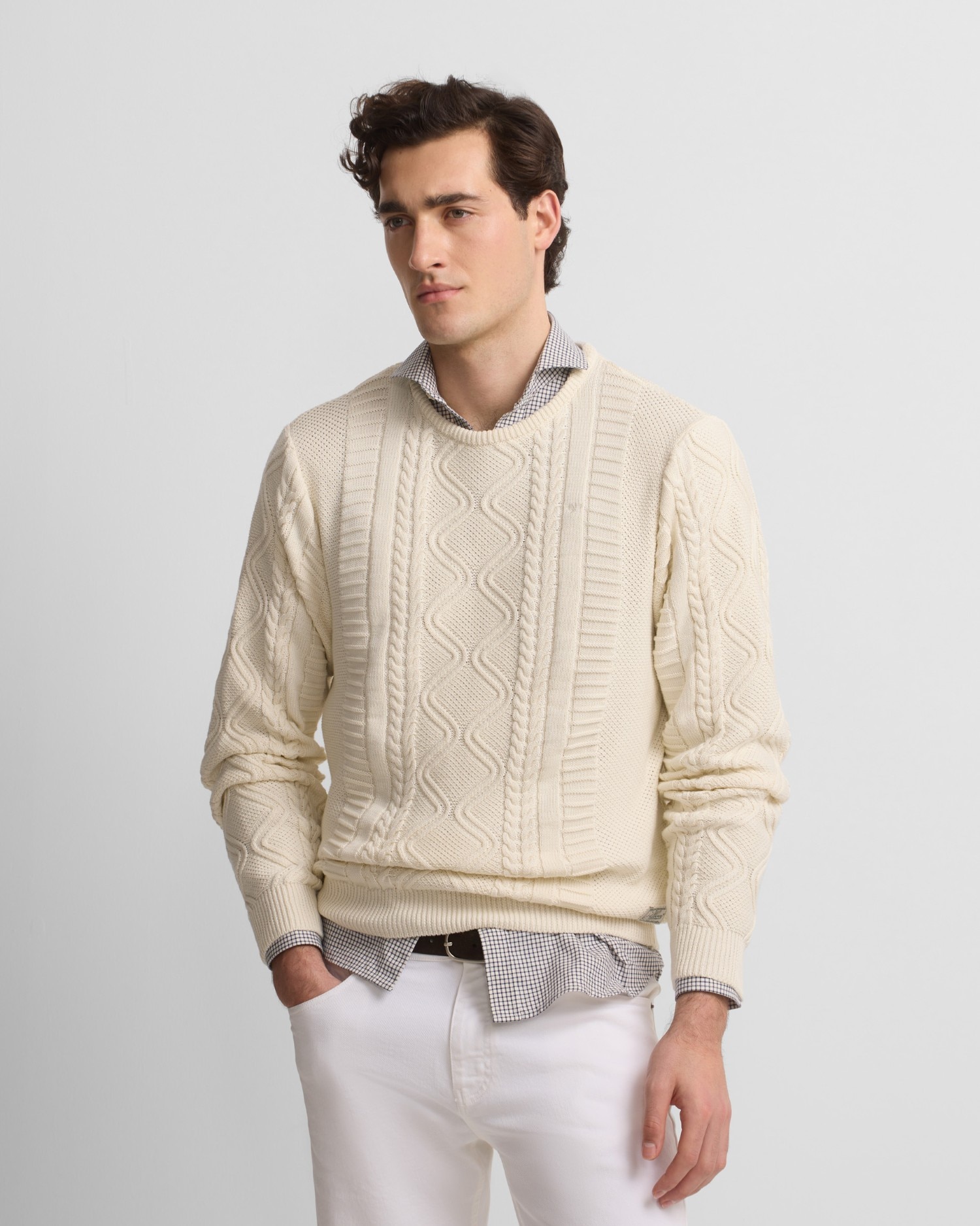 Camisola de Malha Ochos Patch Cruise em Creme Creme-1