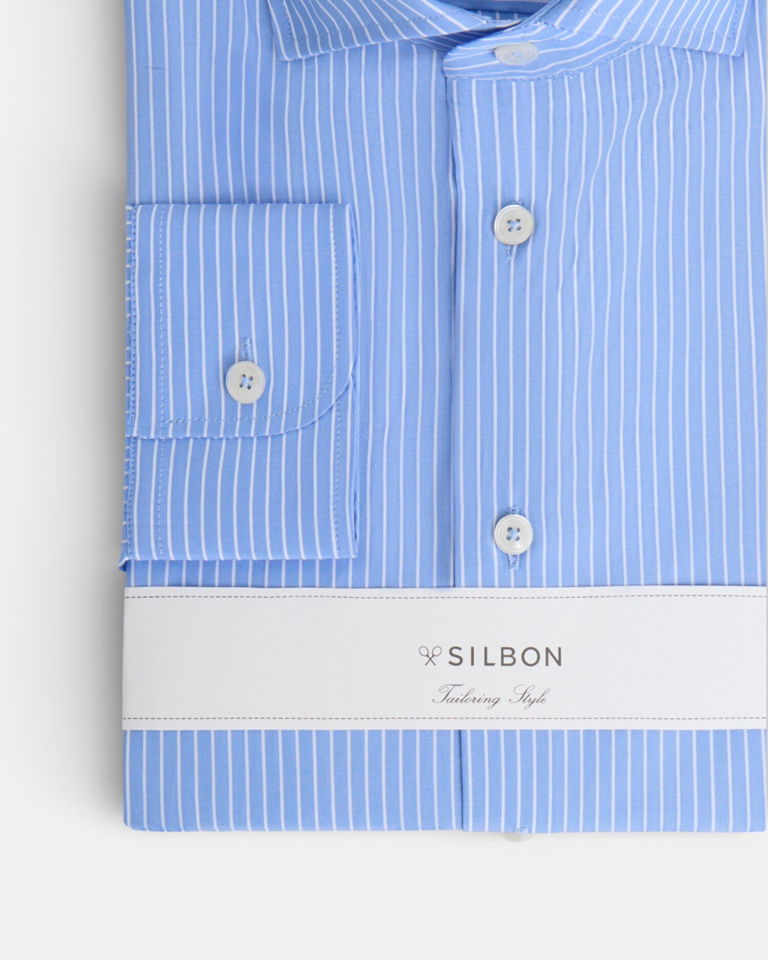 Camisa Às Riscas Médias Azul Azul-celeste-3