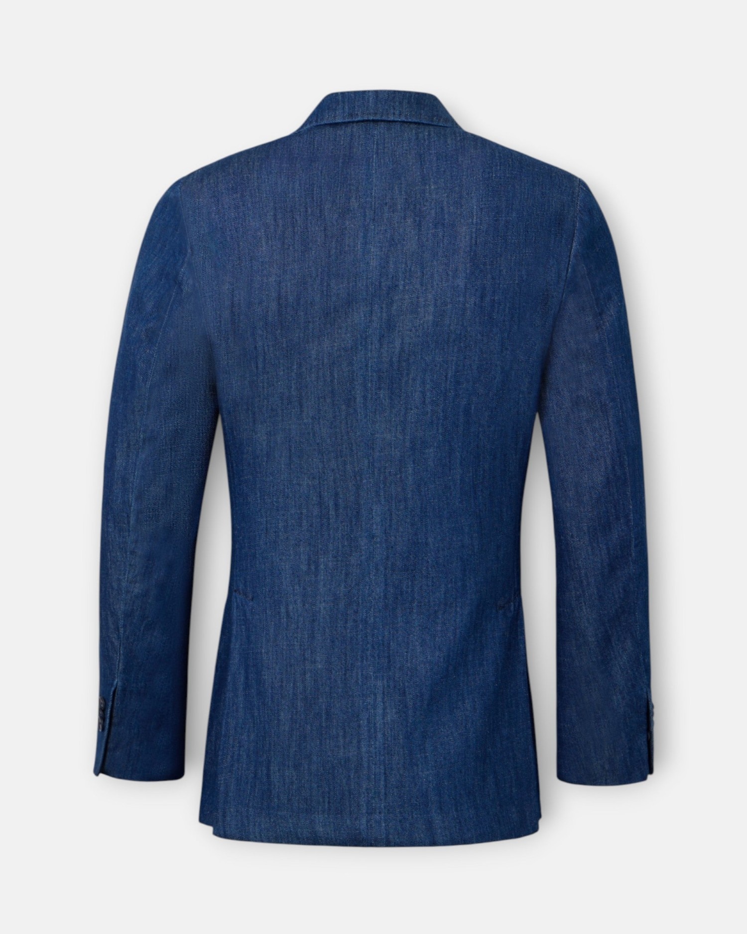 Blazer Denim Lavado em Azul Médio Azul-5