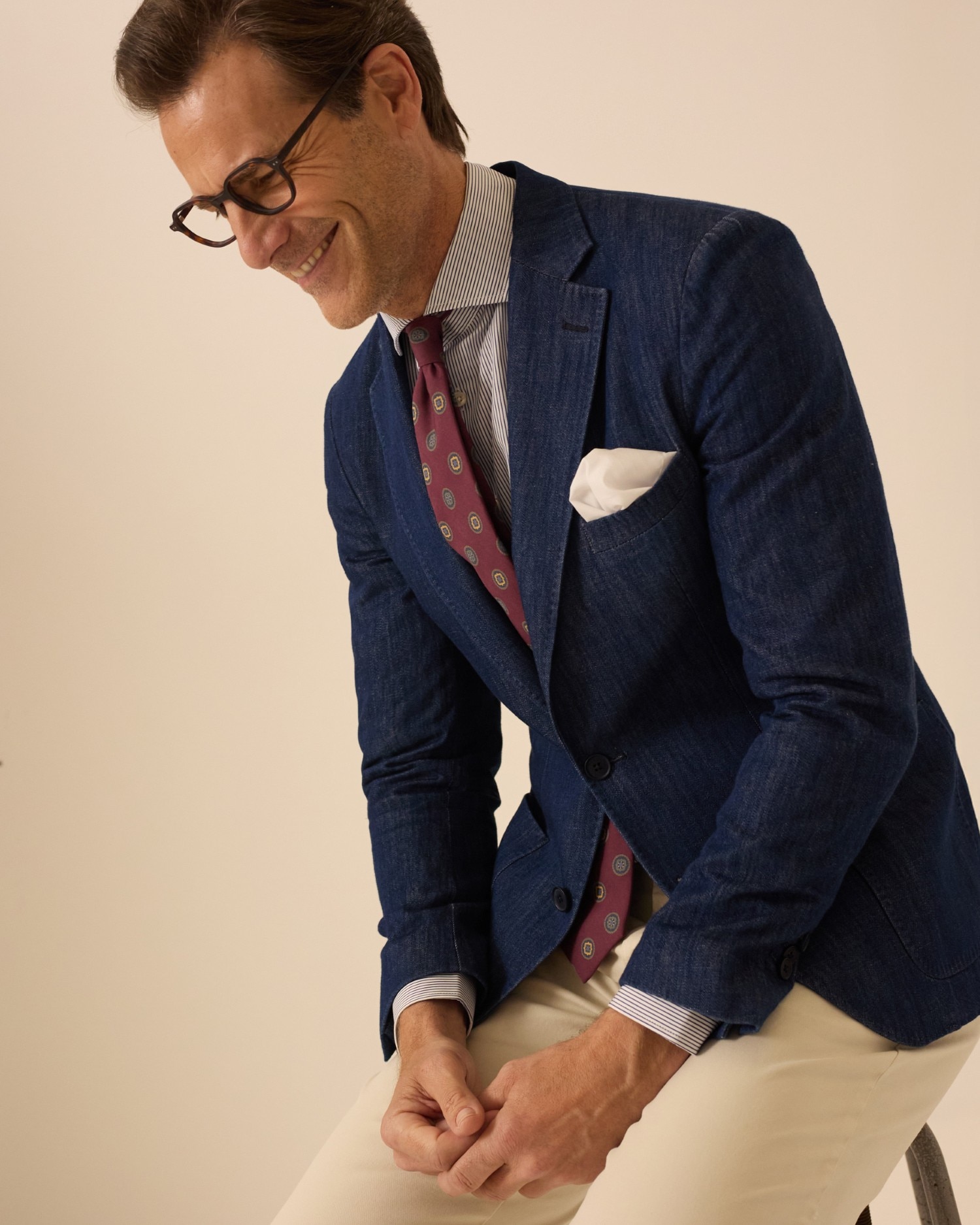 Imagem 0 de Blazer Denim Lavado em Azul Médio