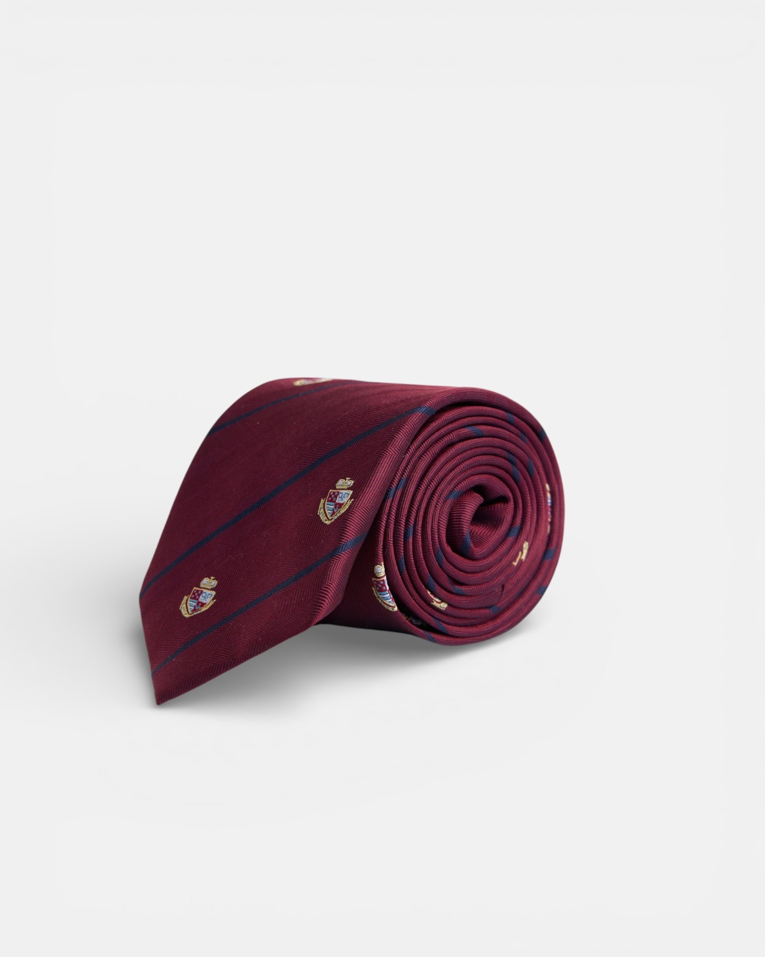 Imagem 0 de Gravata Silbon Às Riscas com Escudos Bordeaux