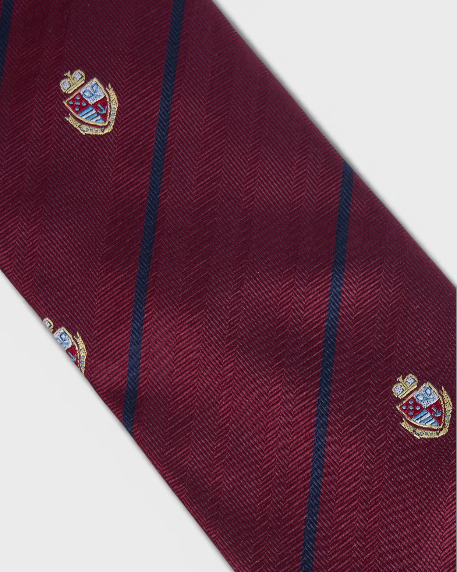 Gravata Silbon Às Riscas com Escudos Bordeaux Bordeaux-2