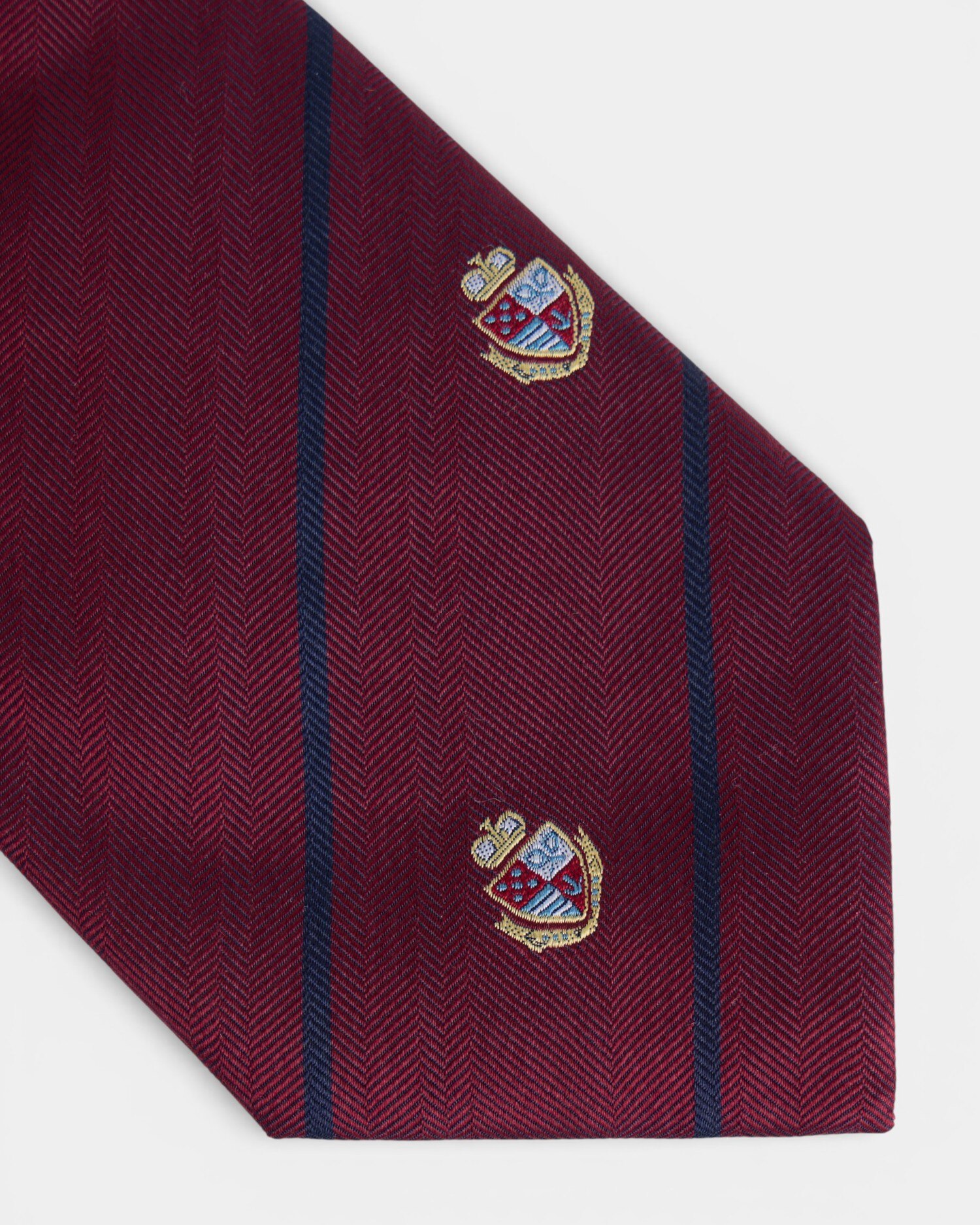 Gravata Silbon Às Riscas com Escudos Bordeaux Bordeaux-3