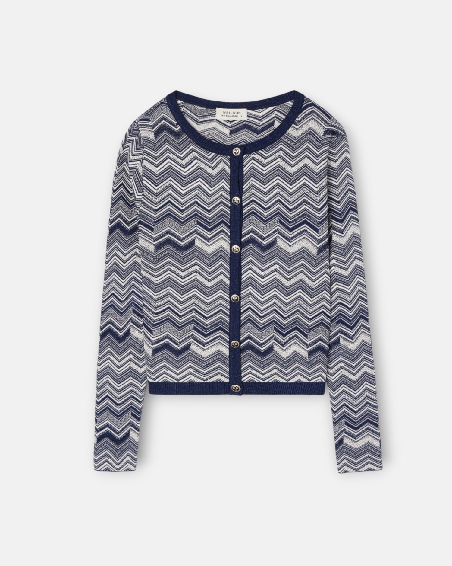 Cardigan Comprido Espiga Azul Azul-4