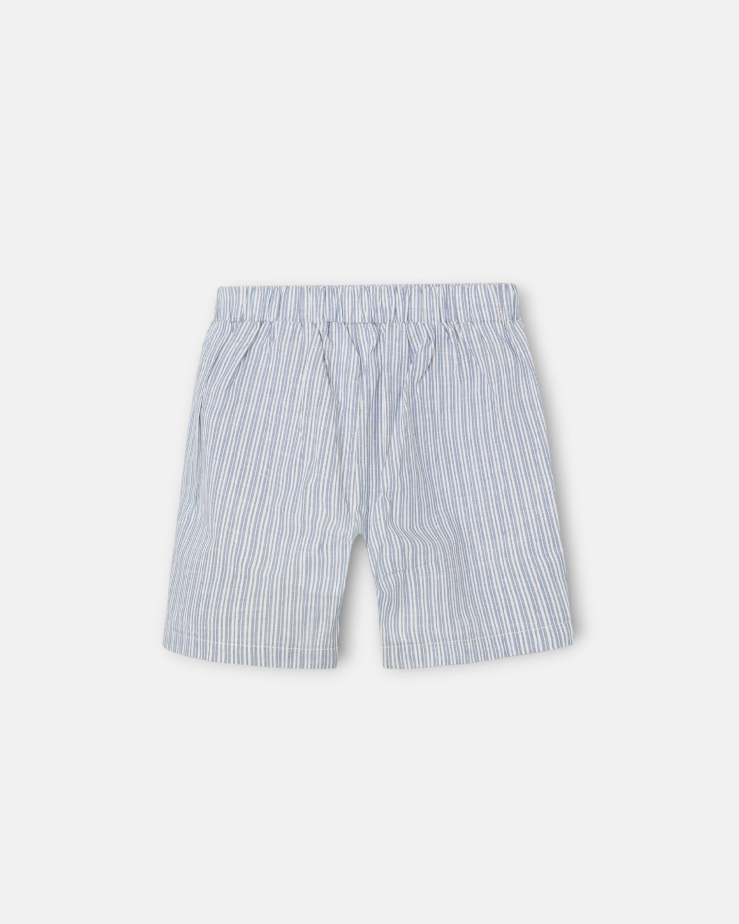 Pijama Curto Infantil com Bolso Às Riscas em Azul e Cinzento Silbon Azul-5