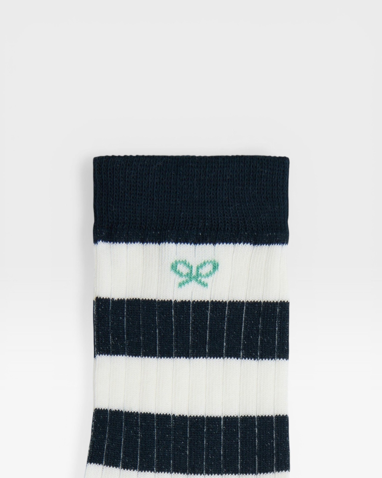 Meias Infantil Às Riscas Largas em Branco Azul Silbon Azul-2