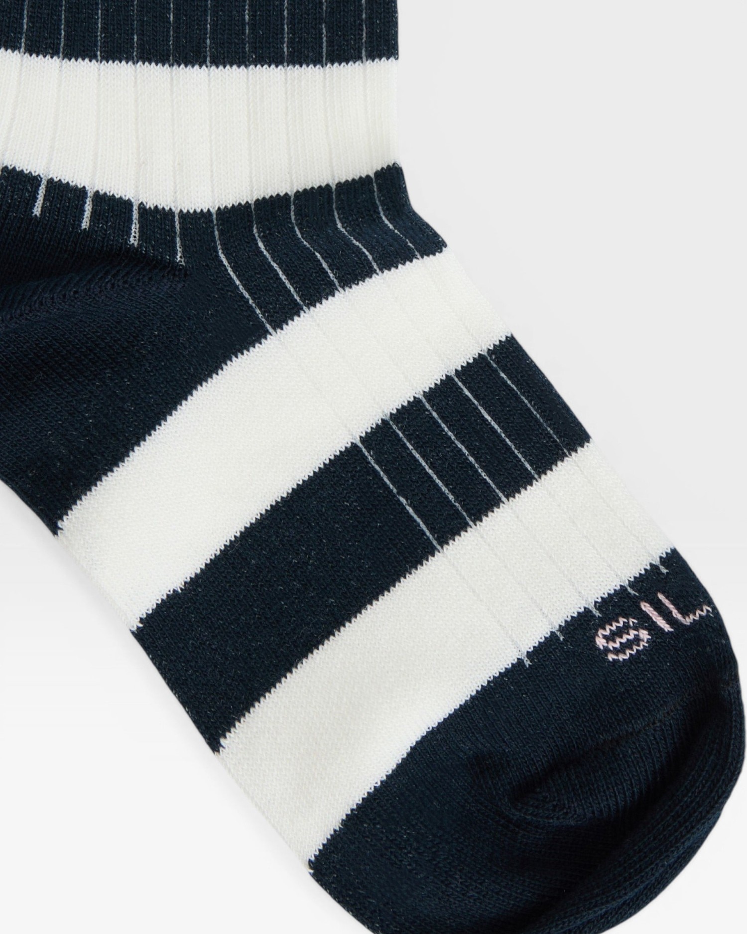 Meias Infantil Às Riscas Largas em Branco Azul Silbon Azul-3
