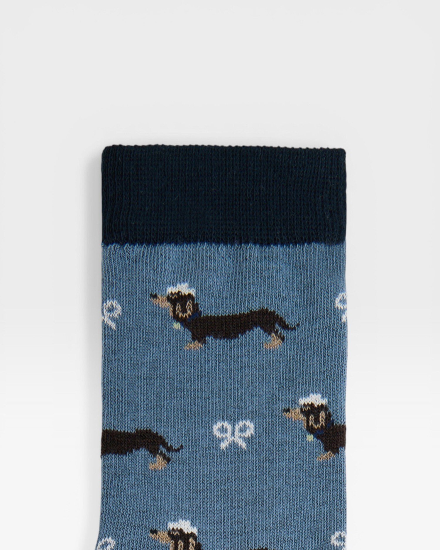 Meias Infantil Doggy Teckel em Azul Silbon Azul-2