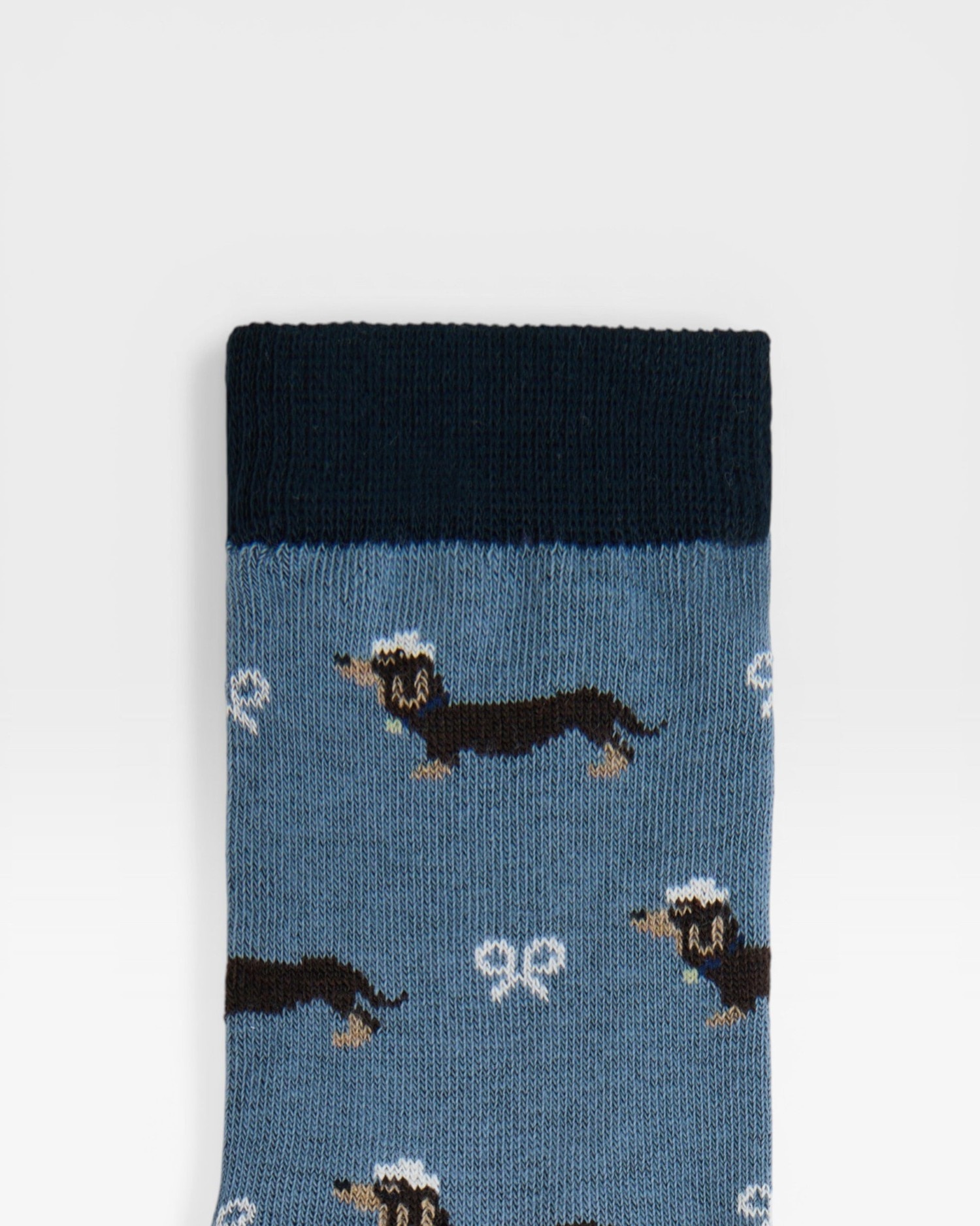 Meias Infantil Doggy Teckel em Azul Silbon Azul-2