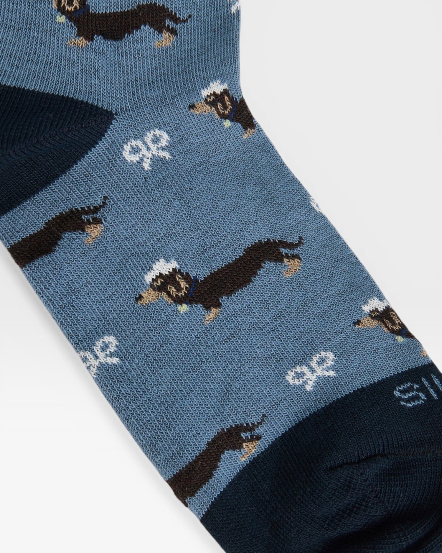 Meias Infantil Doggy Teckel em Azul Silbon Azul-3