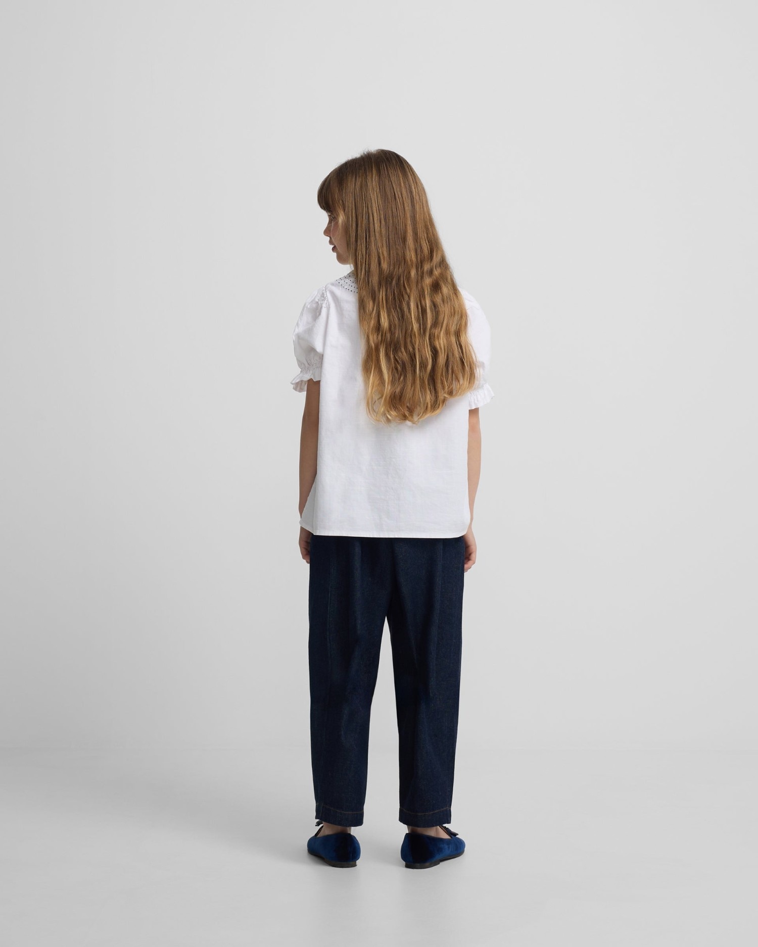 Camisa Infantil com Franzidos em Linho em Branco Silbon Branco-2
