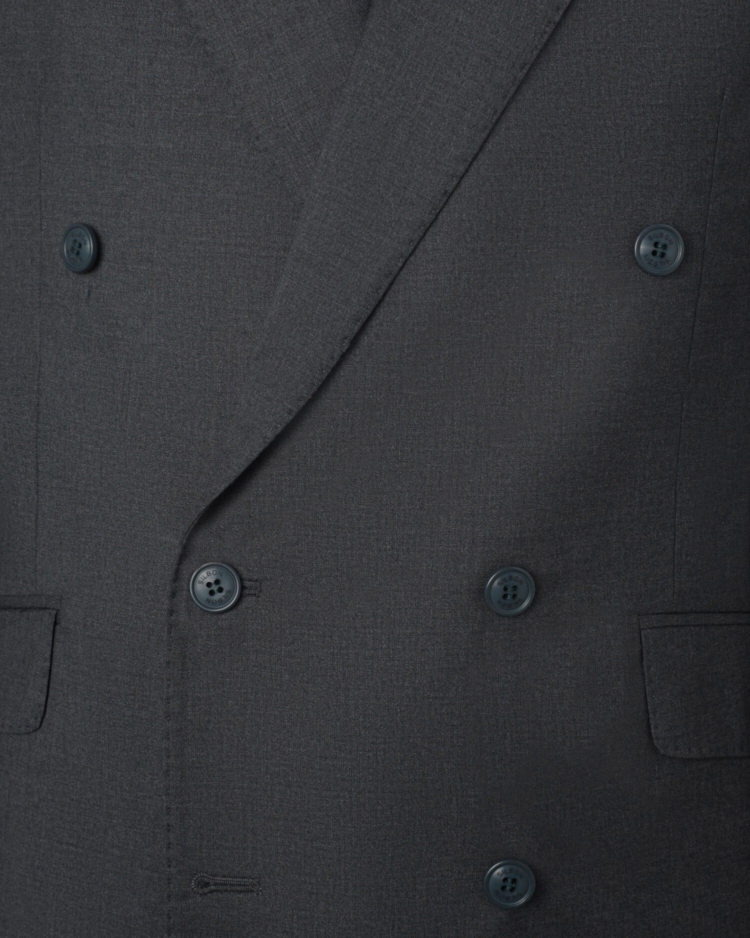 Blazer de Fato Cruzado Stretch em Cinzento Cinzento-3