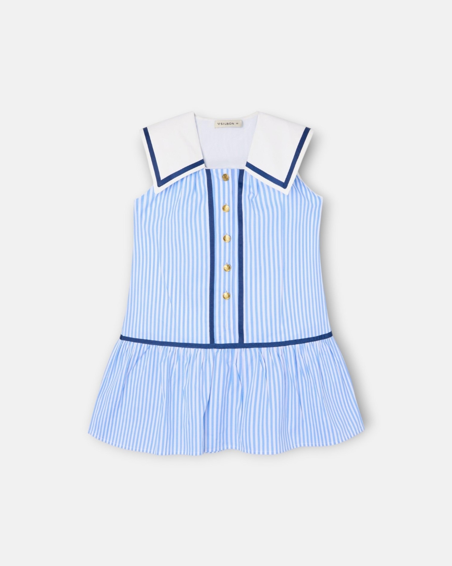 Imagem 0 de Vestido Infantil Marinheiro Às Riscas em Azul