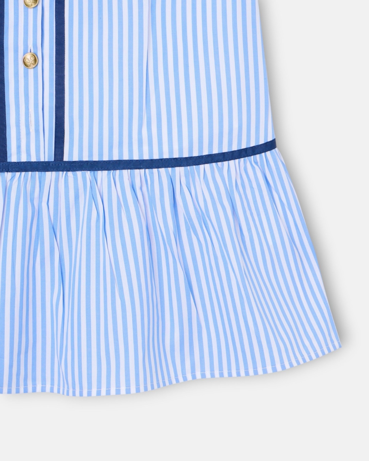 Vestido Infantil Marinheiro Às Riscas em Azul Silbon Azul-3