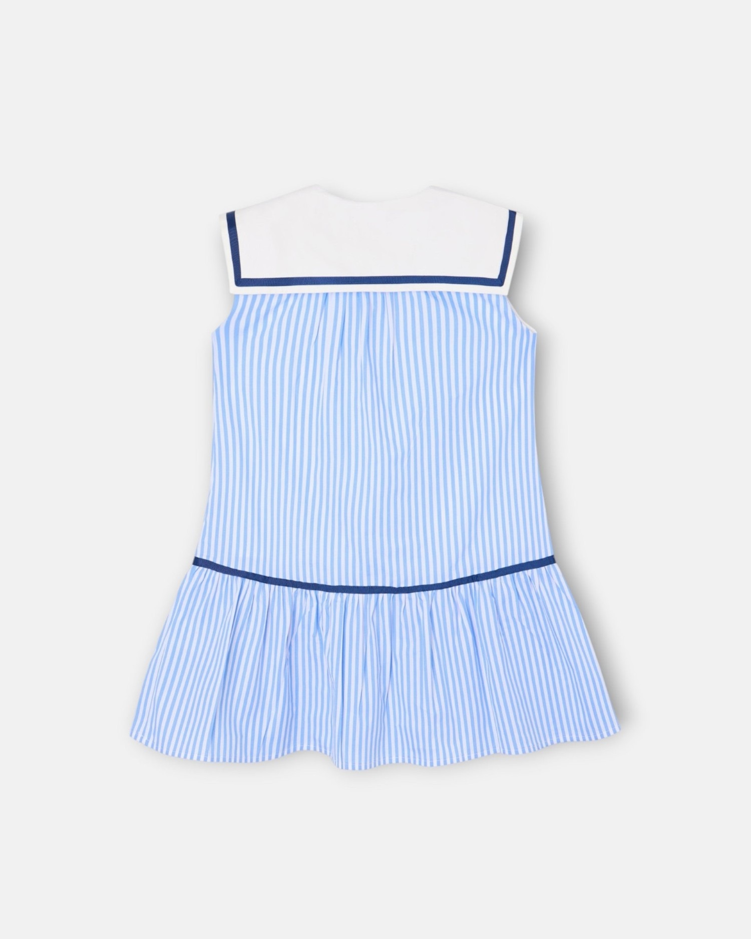 Vestido Infantil Marinheiro Às Riscas em Azul Silbon Azul-4