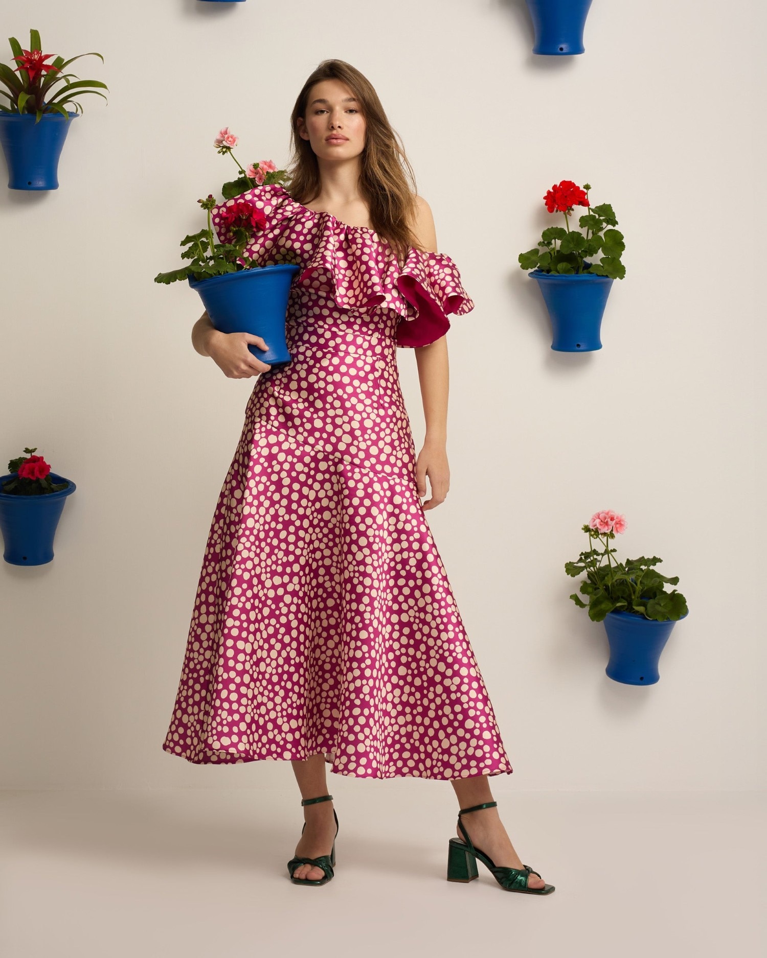 Imagem 0 de Saia Event Collection Midi Estampado Roxo