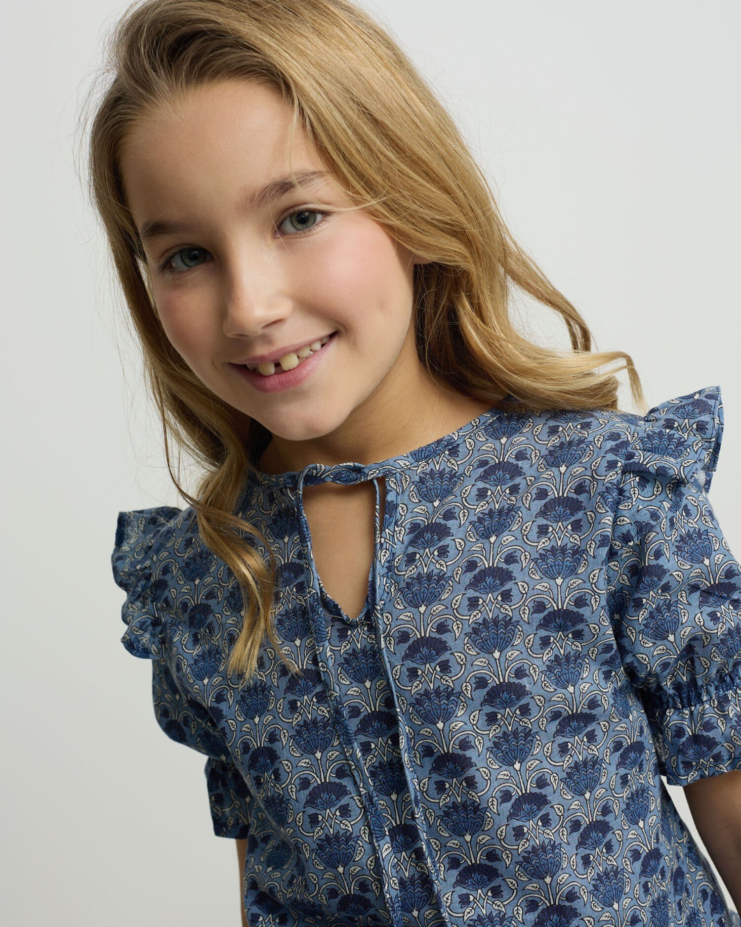 Blusa Infantil de Manga Curta com Estampado em Azul Silbon Azul-3