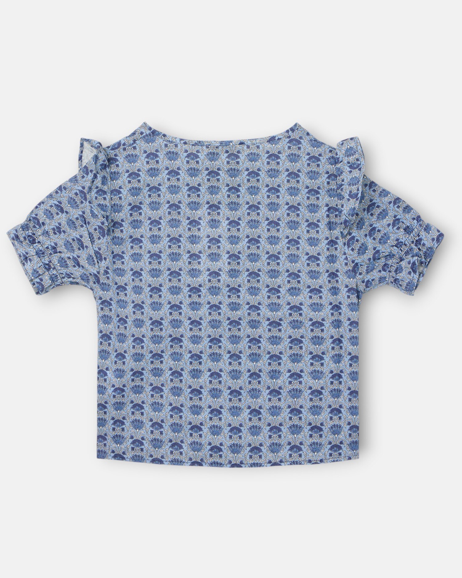 Blusa Infantil de Manga Curta com Estampado em Azul Silbon Azul-5