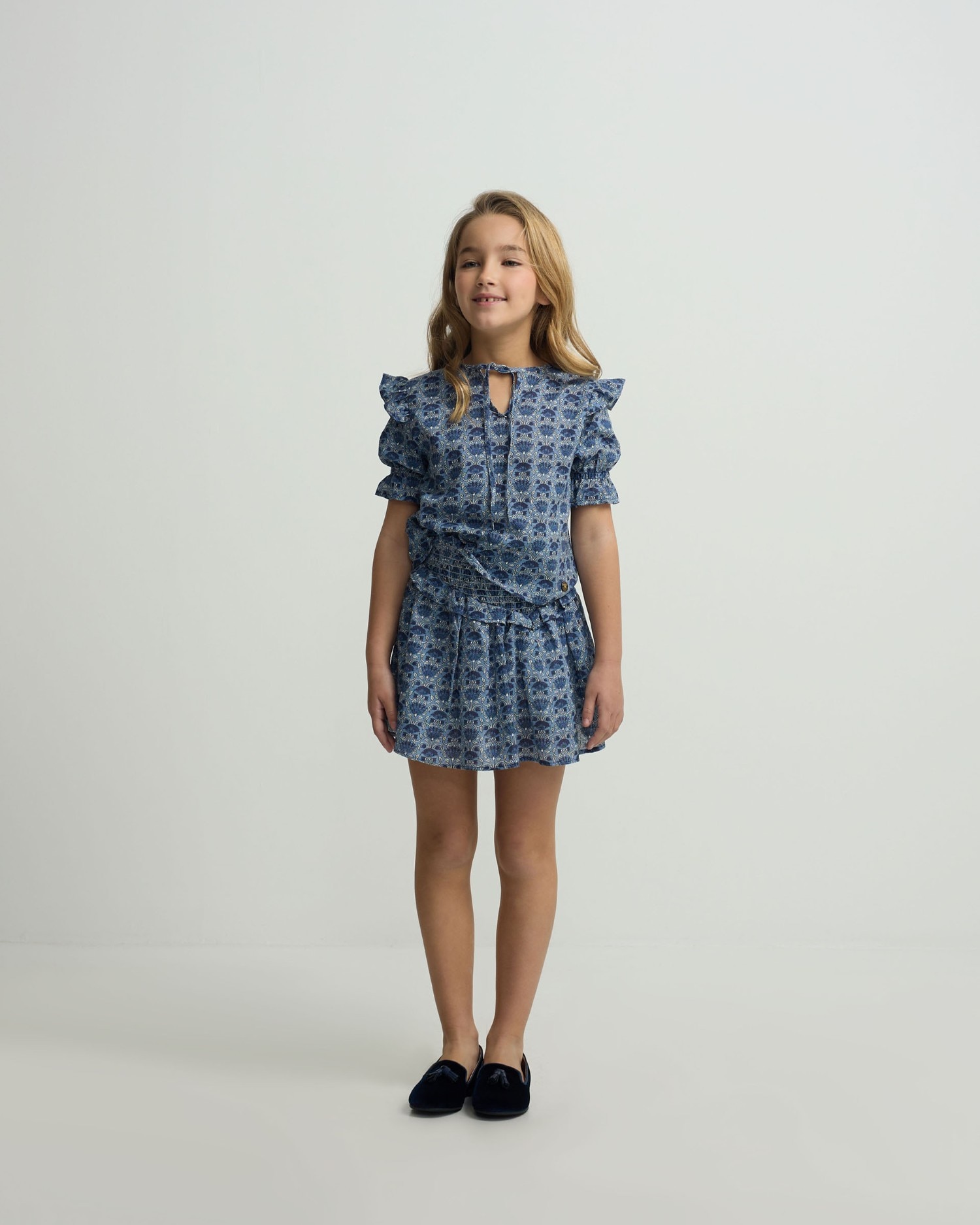 Imagem 0 de Saia Infantil com Estampado Azul