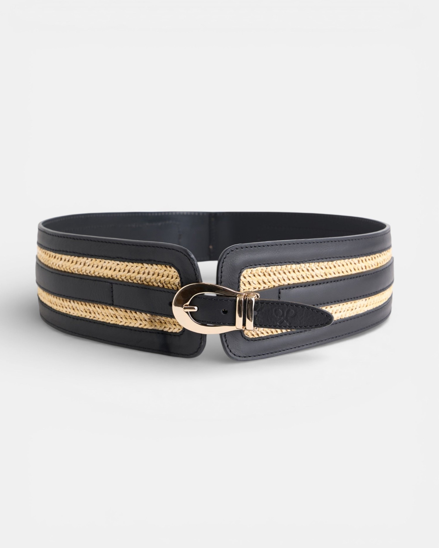 Imagem 0 de Cinto Faixa Pele Ráfia em Preto