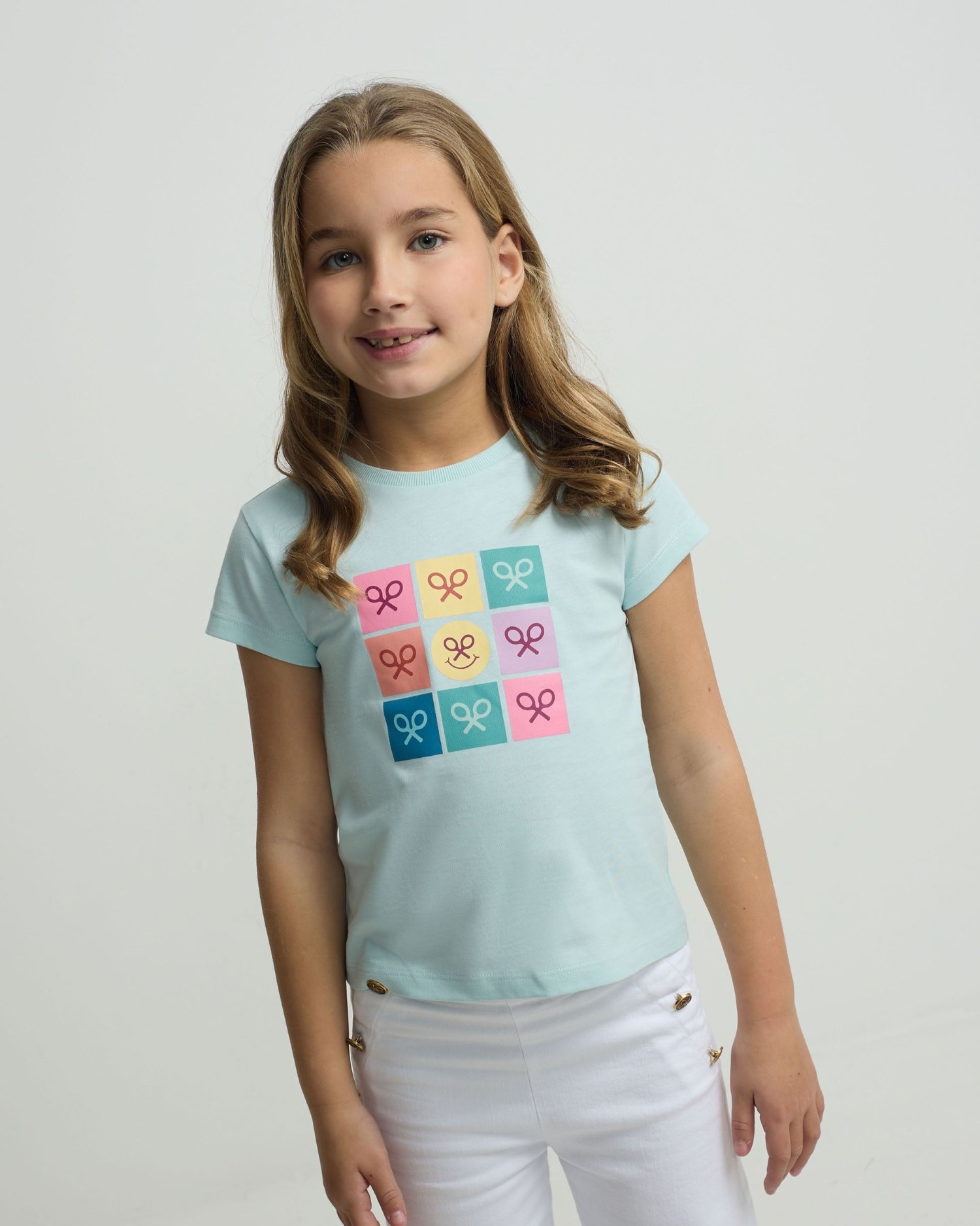 Imagem 0 de T-shirt Infantil Raquetes Multicolor em Azul