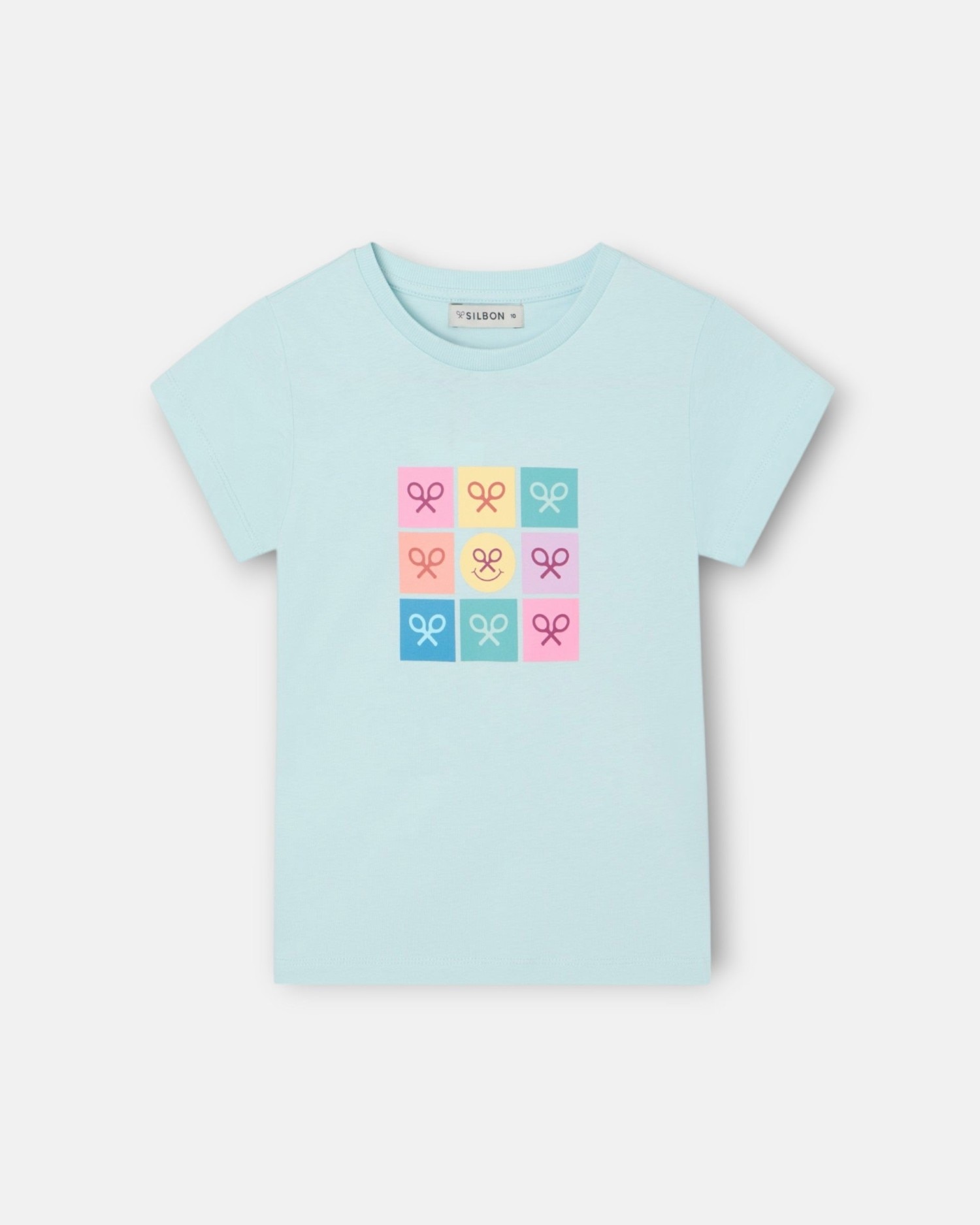 T-shirt Infantil Raquetes Multicolor em Azul Silbon Azul-4