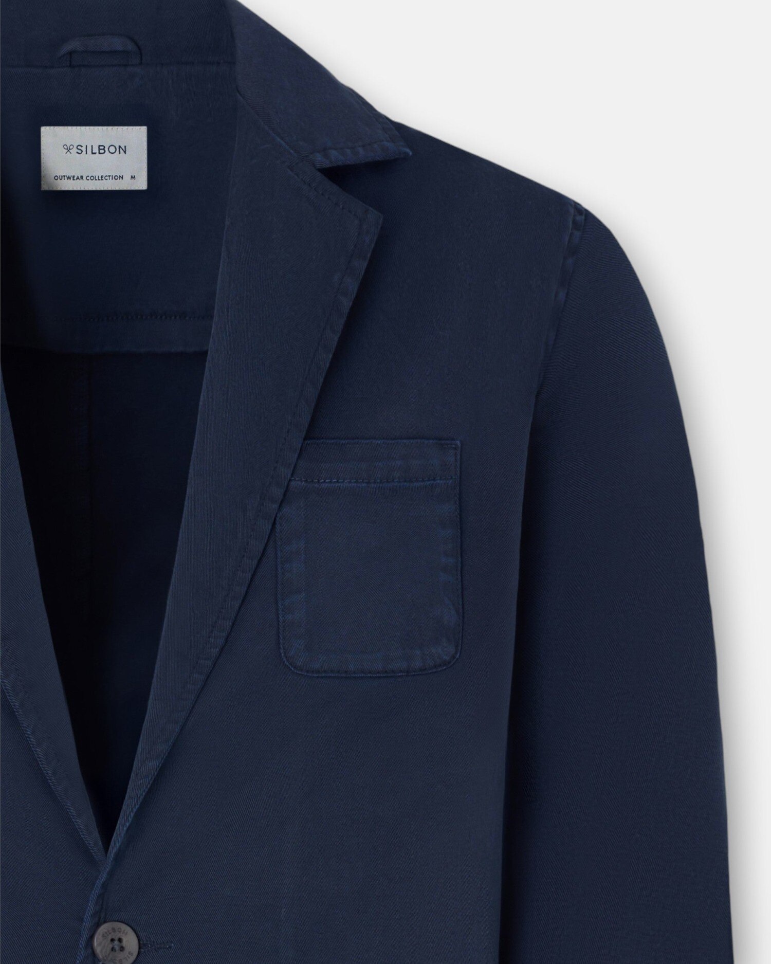 Semiblazer com Bolsos de Aba Azul-marinho-3