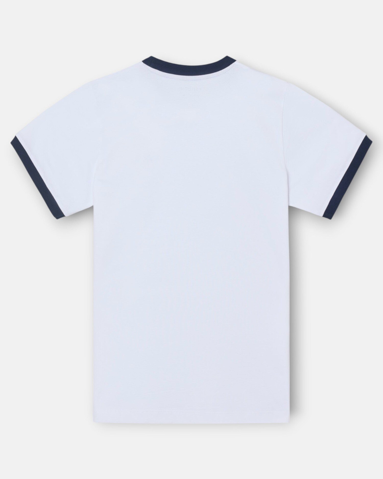 T-shirt Ribs com Contraste de Felpa Branco-5