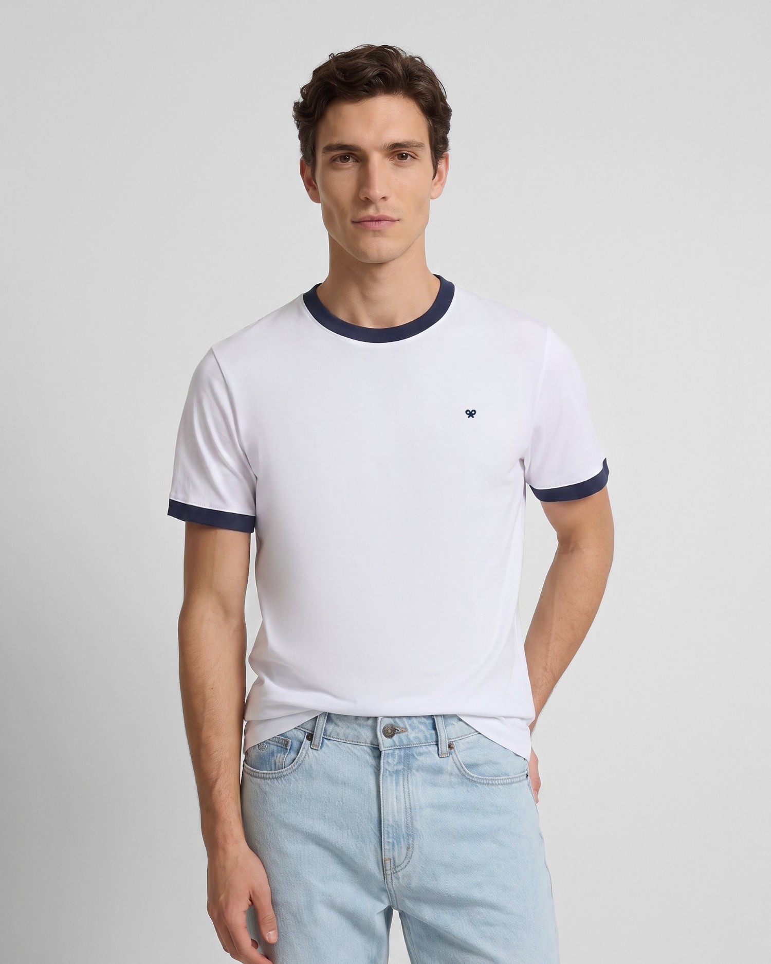 Imagem 0 de T-shirt Ribs com Contraste de Felpa