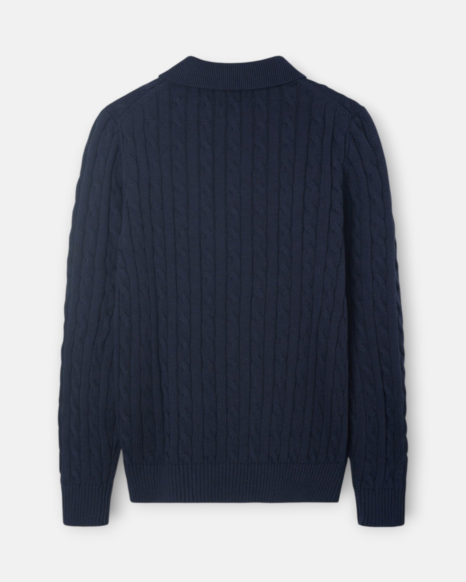 Camisola com Gola Polo e Malha Oitos Azul-marinho-3