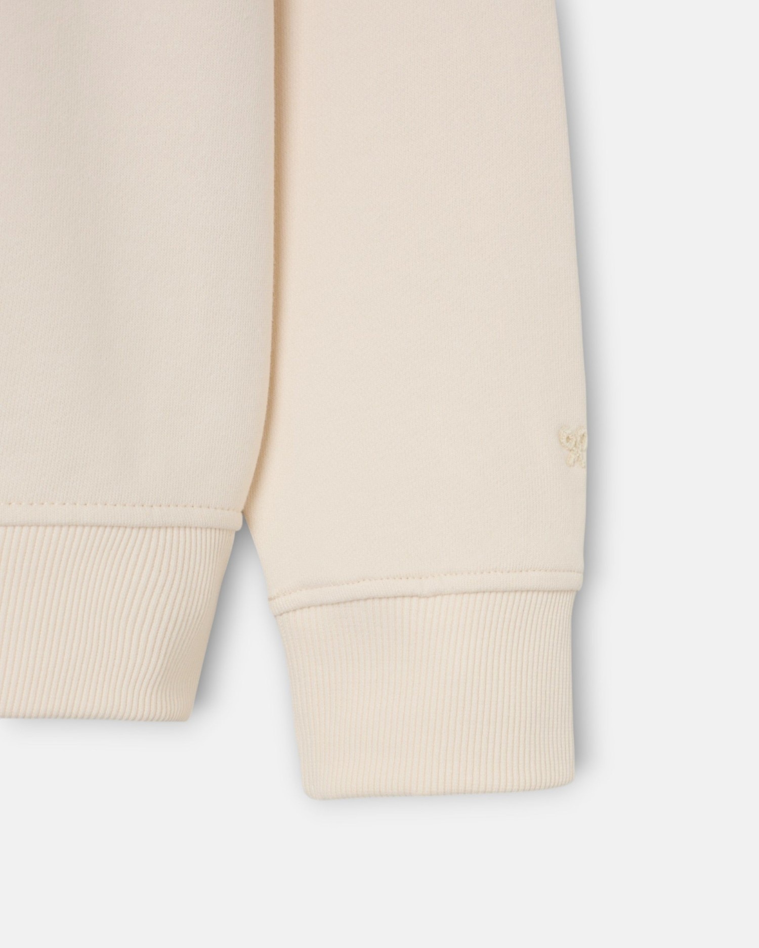Sweatshirt com Bolso e Etiqueta Creme-4