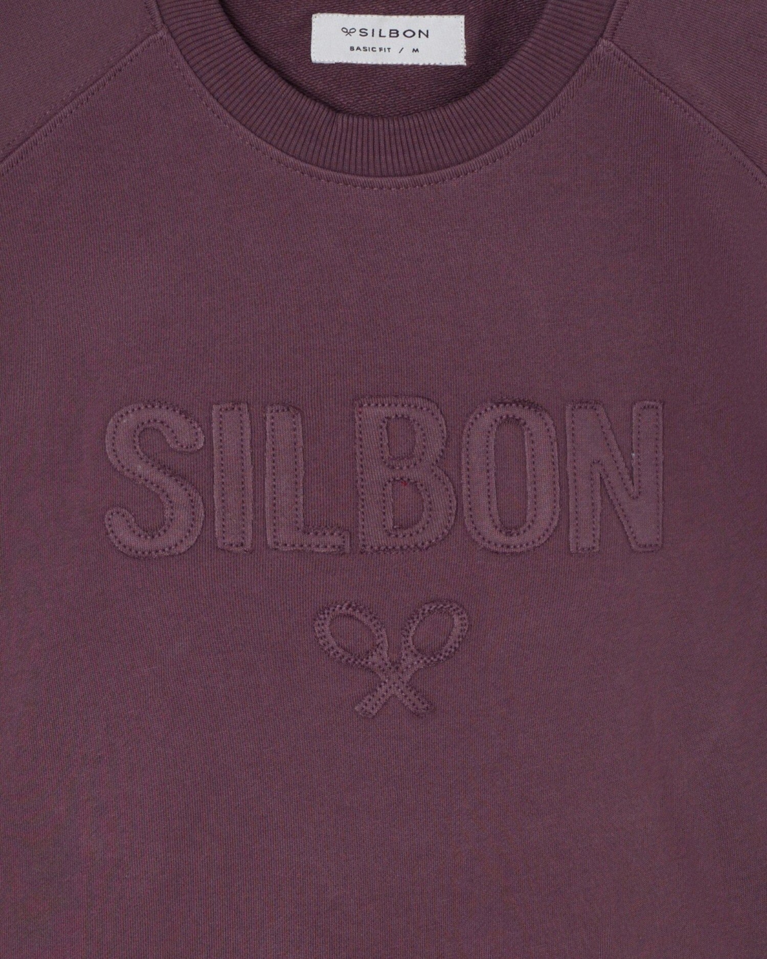 Sweatshirt Ranglan Silbon Patch Bordeaux-2
