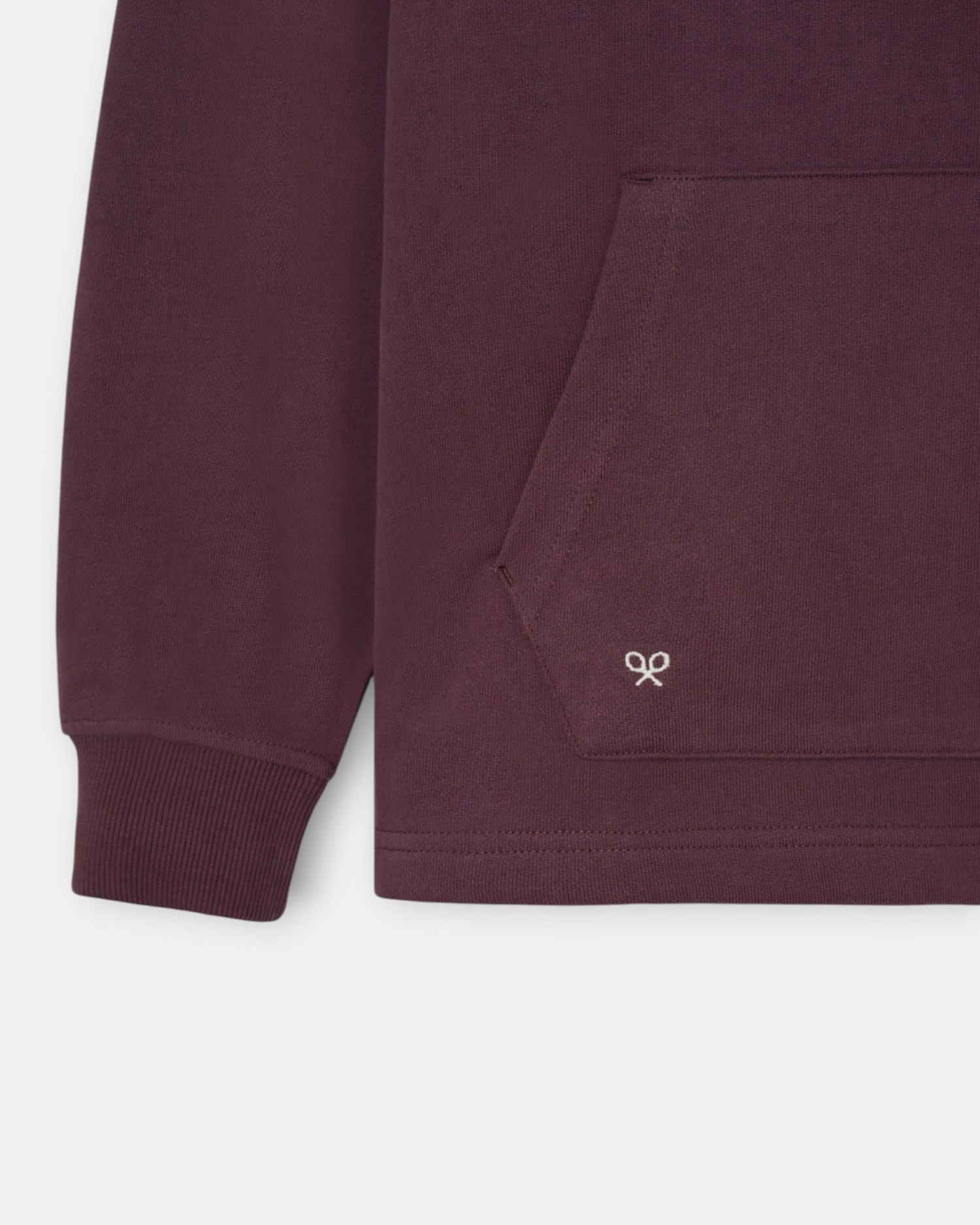 Sweatshirt Relaxed de Meia Fecho Zip com Etiqueta Bordeaux-3