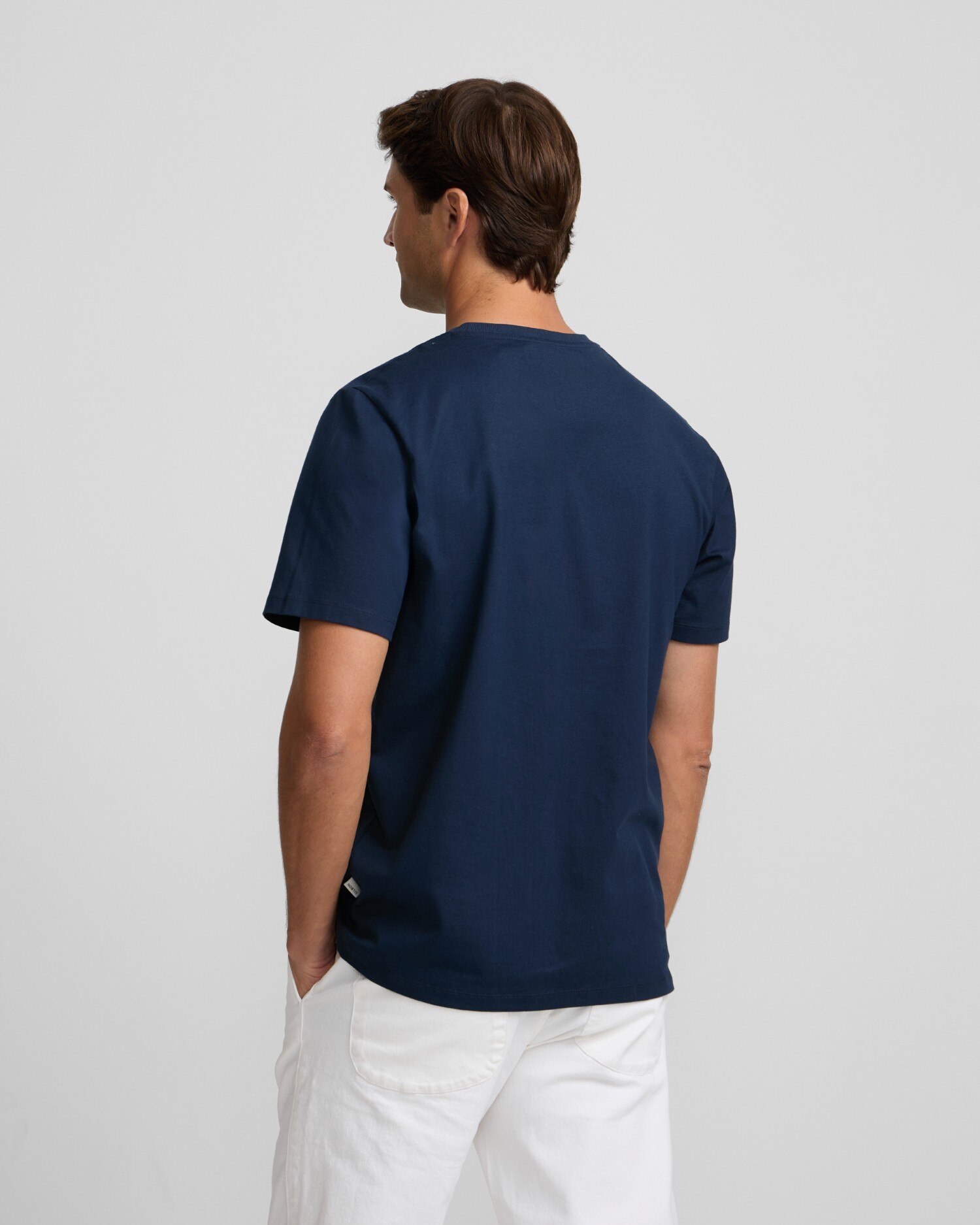 T-shirt Clássica com Minilogo de Felpa Azul-marinho-2